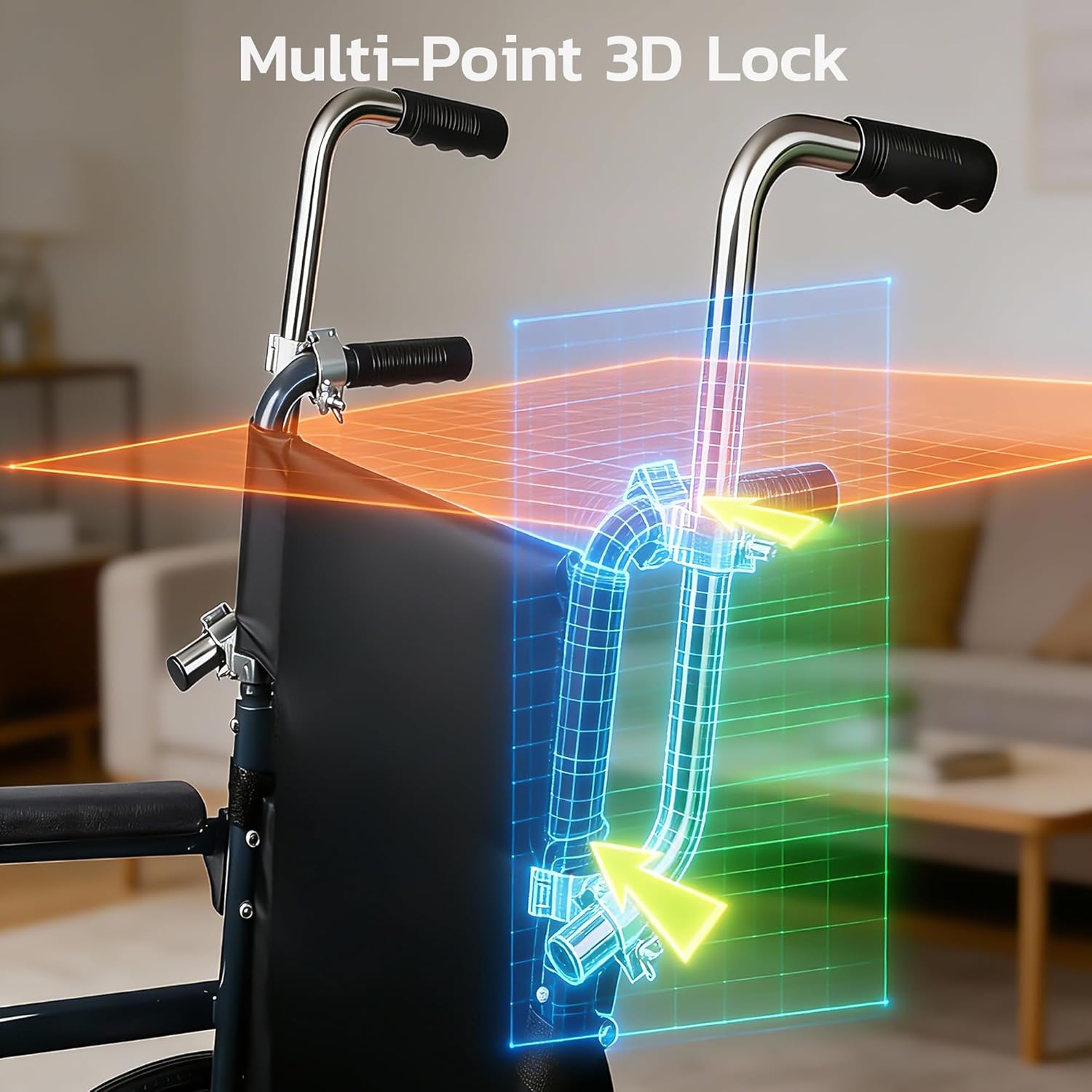 Wheelchair Handle Extenders, Push Wheelchairs Extension Handles Universal Assist Accessories 400lbs Weight Capacity