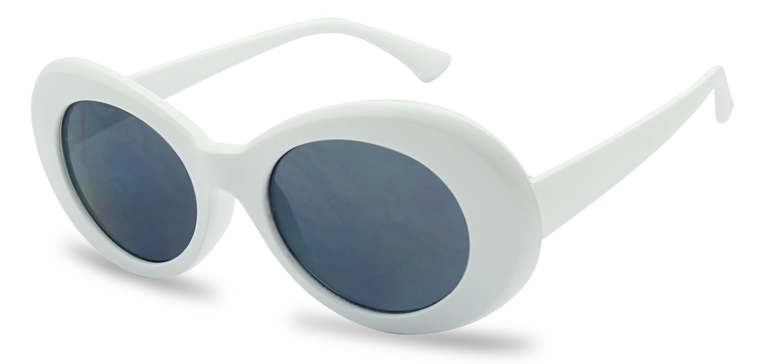 SunglassUP - Classic NIRVANA Kurt Cobain Oval Checkered Round Sunglasses w/Colored Pantone Lenses