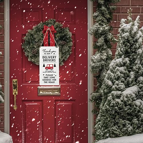 Miniatura 3 de HTBIG Letrero de madera rústica, decoración de porche frontal, decoración de puerta delantera, letrero de agradecimiento para timbre de puerta