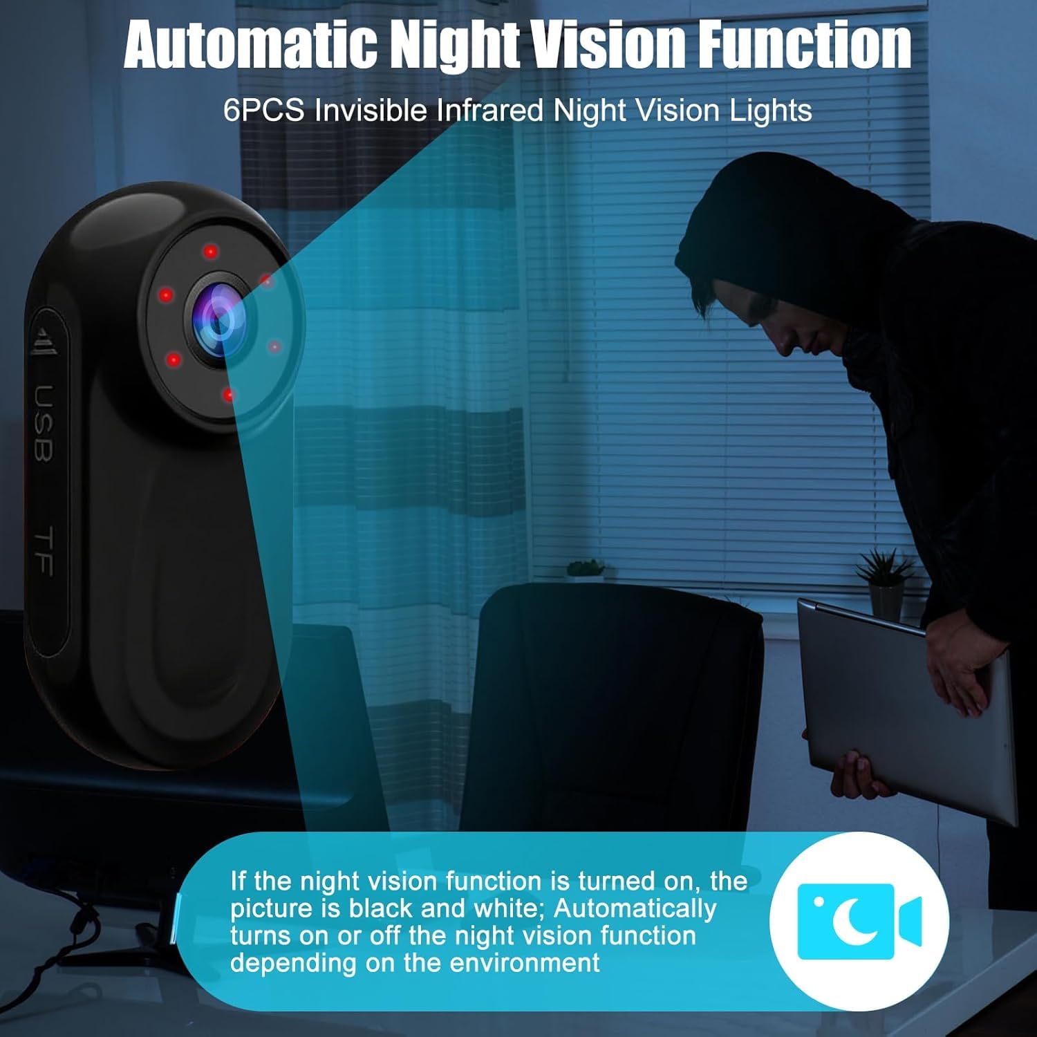 OBEST Mini Caméra Action 1080P HD,Body Cam 120° Grand Angle,Caméra Casque Moto Vision Nocturne Infrarouge,Caméra POV Écran de 0,85 Pouce,Accessoires Multifonctions pour Vélo, Ski, Vlog