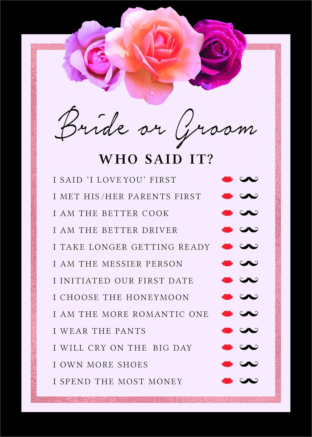Floral Theme Bachelorette Party Games Set Bundle of 5 (Activities for 50 Guest) Fun Bridal Shower Games Set