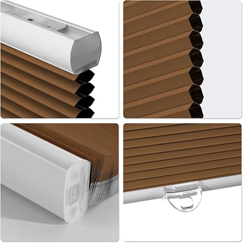 Vista 12 de BlinDecor Blackout Cellular Shades Cordless 24 x 64 in Honeycomb Blinds Windows Shade Easy Install & Clean Shades for Door Room Home Privacy