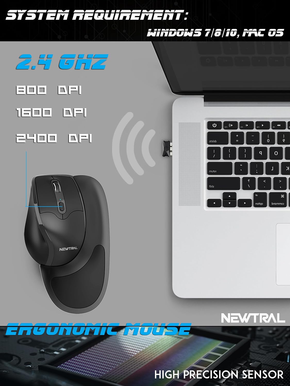 Newtral Wireless Ergonomic Mouse Small N300BWS