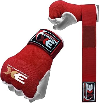 3X Sports Gel Padded Boxing Hand Wraps Inner Gloves for Punching, Elasticated Padded Bandages under Mitts, Quick Long Wrist Support, Fist Protector, Great for MMA, Muay Thai, Kickboxing