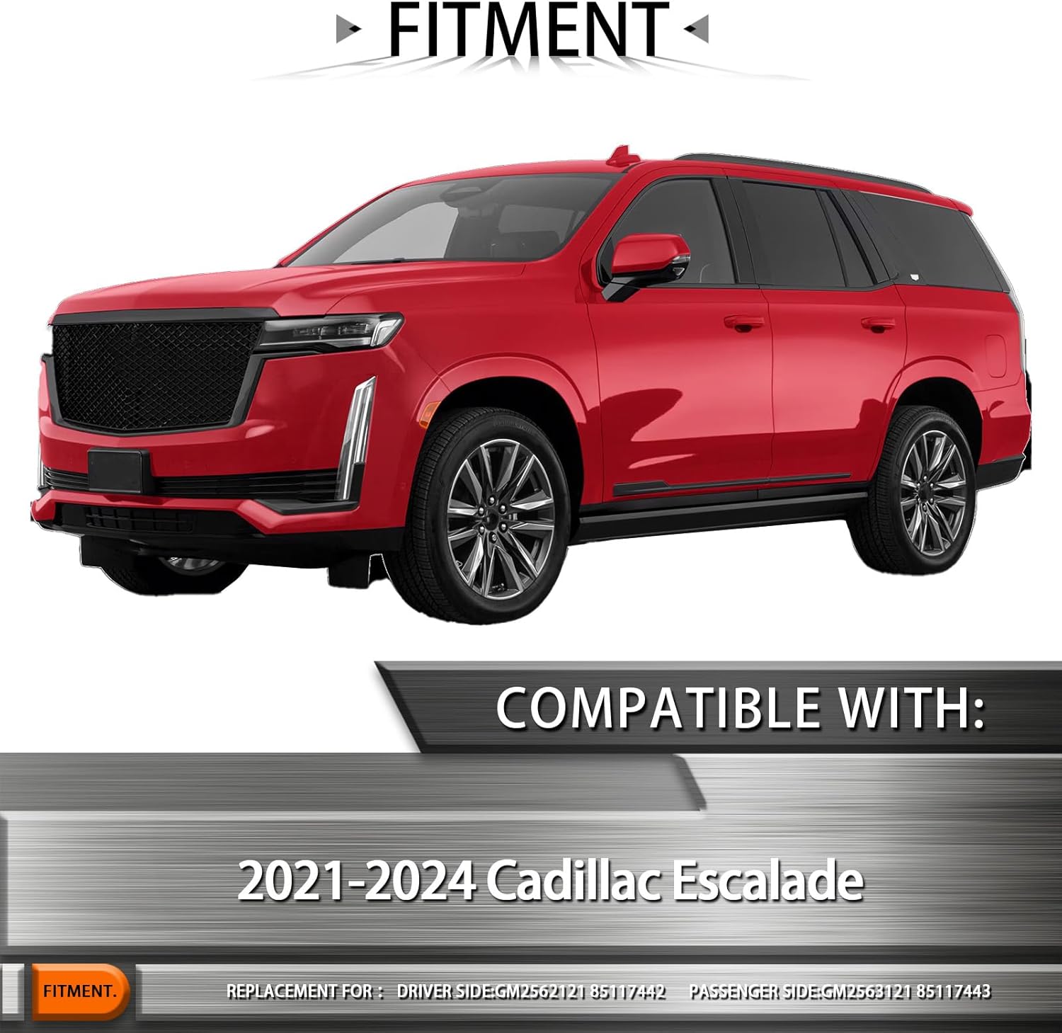 LED Fog Lights Compatible with Cadillac Escalade 2021-2024,DRL Daytime Running Light with Turn Signal Driver Side Replacement GM2562121 85117442