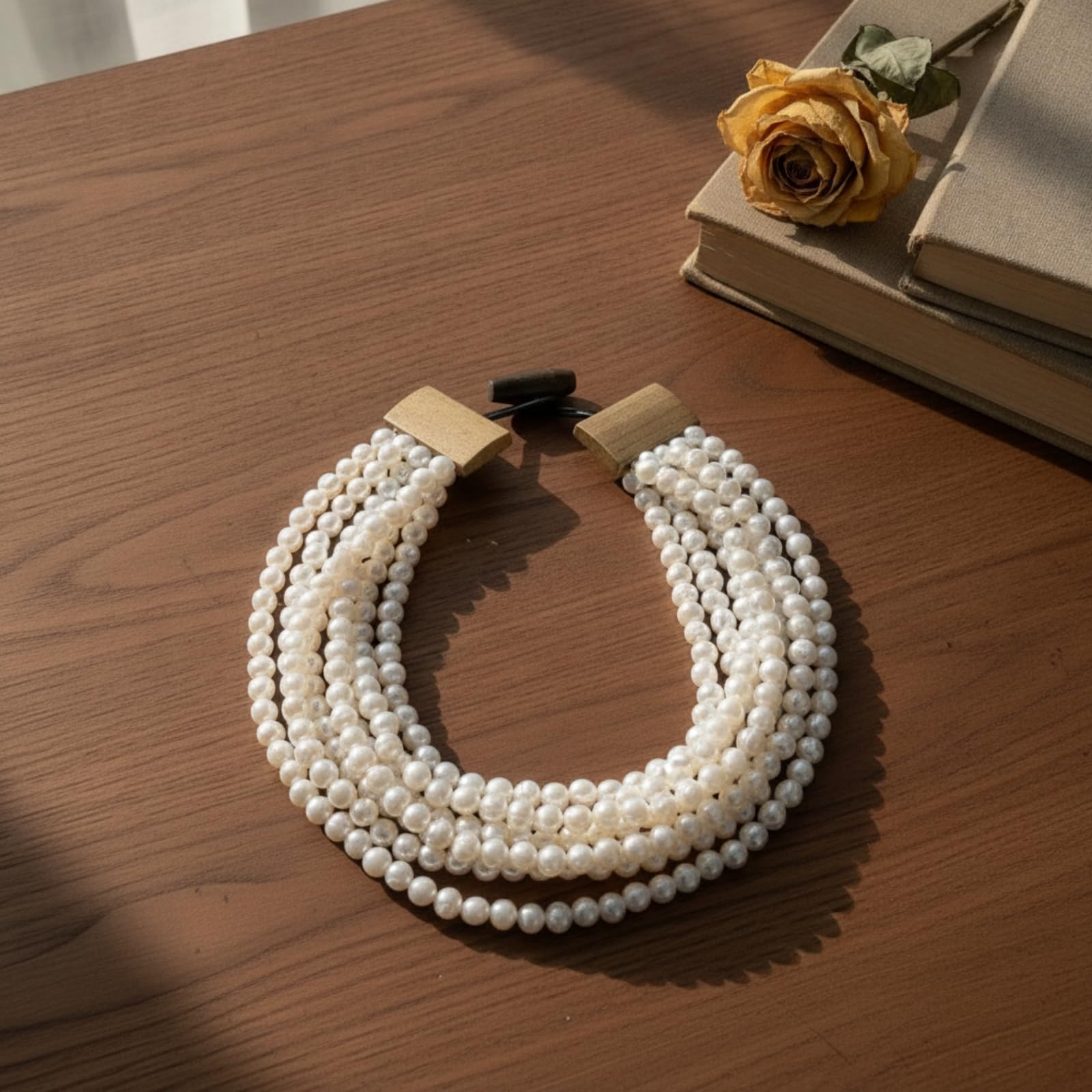 Mehrreihige Perlenkette Mehrreihig Statement-Kette mit Perlen Klassisch Collier für Damen