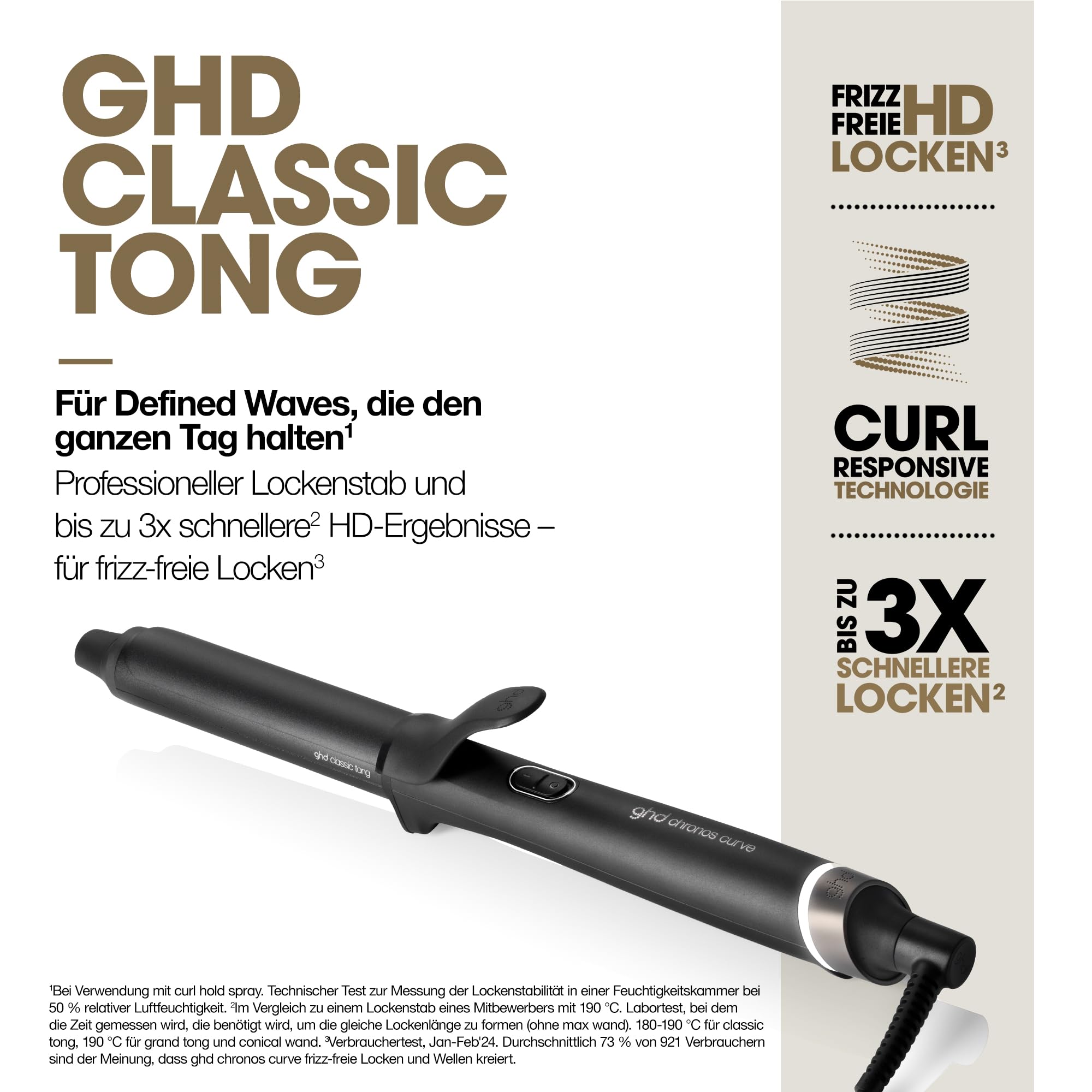 Szczypce ghd Chronos Curve Classic - Beczka 26 mm z ergonomicznym klipsem, wyraźnymi falami i trwałymi lokami, responsywną technologią Curl i błyszczącym wykończeniem