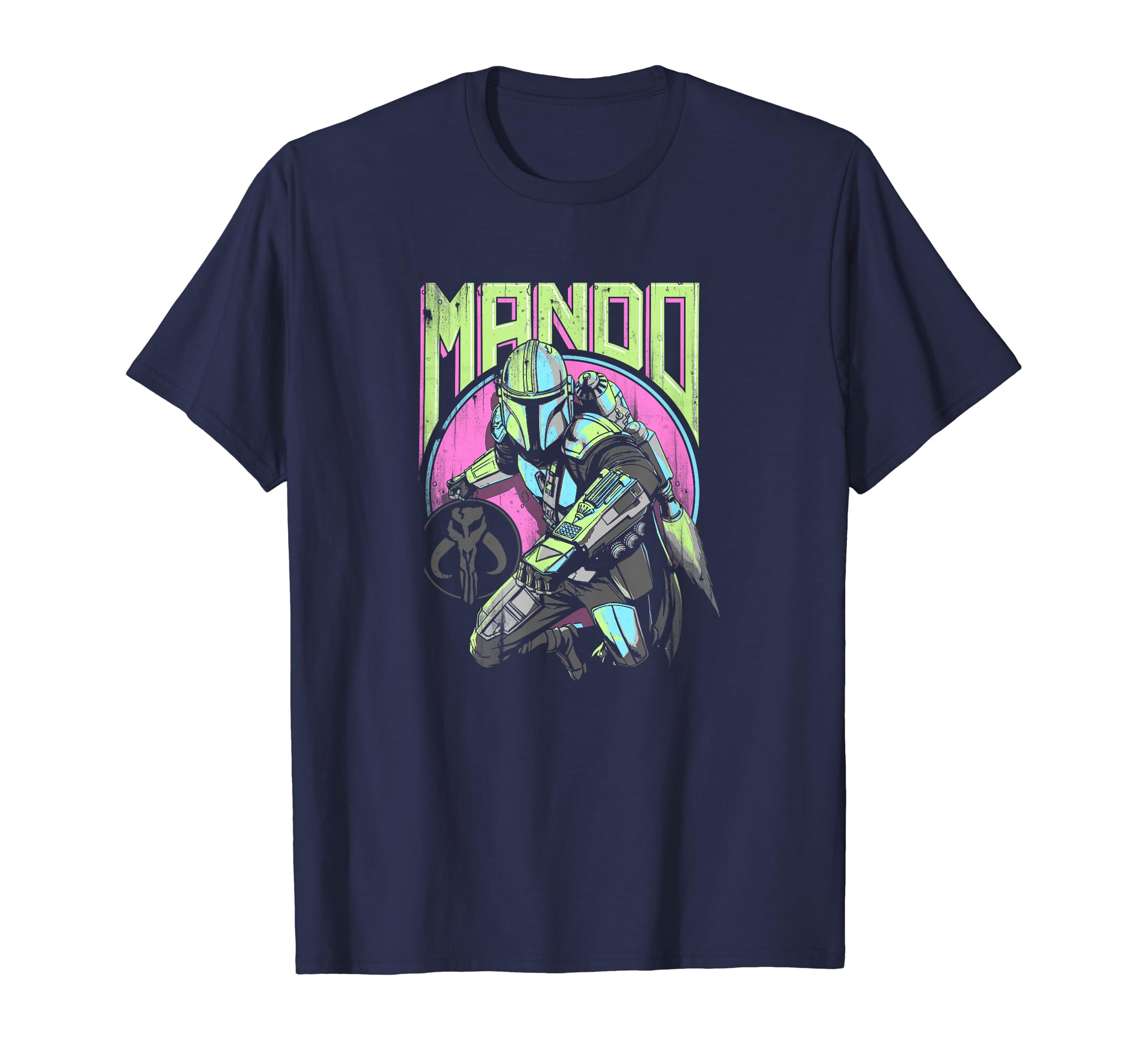 Star Wars: The Mandalorian Mando New Wave and Icon T-Shirt, Black