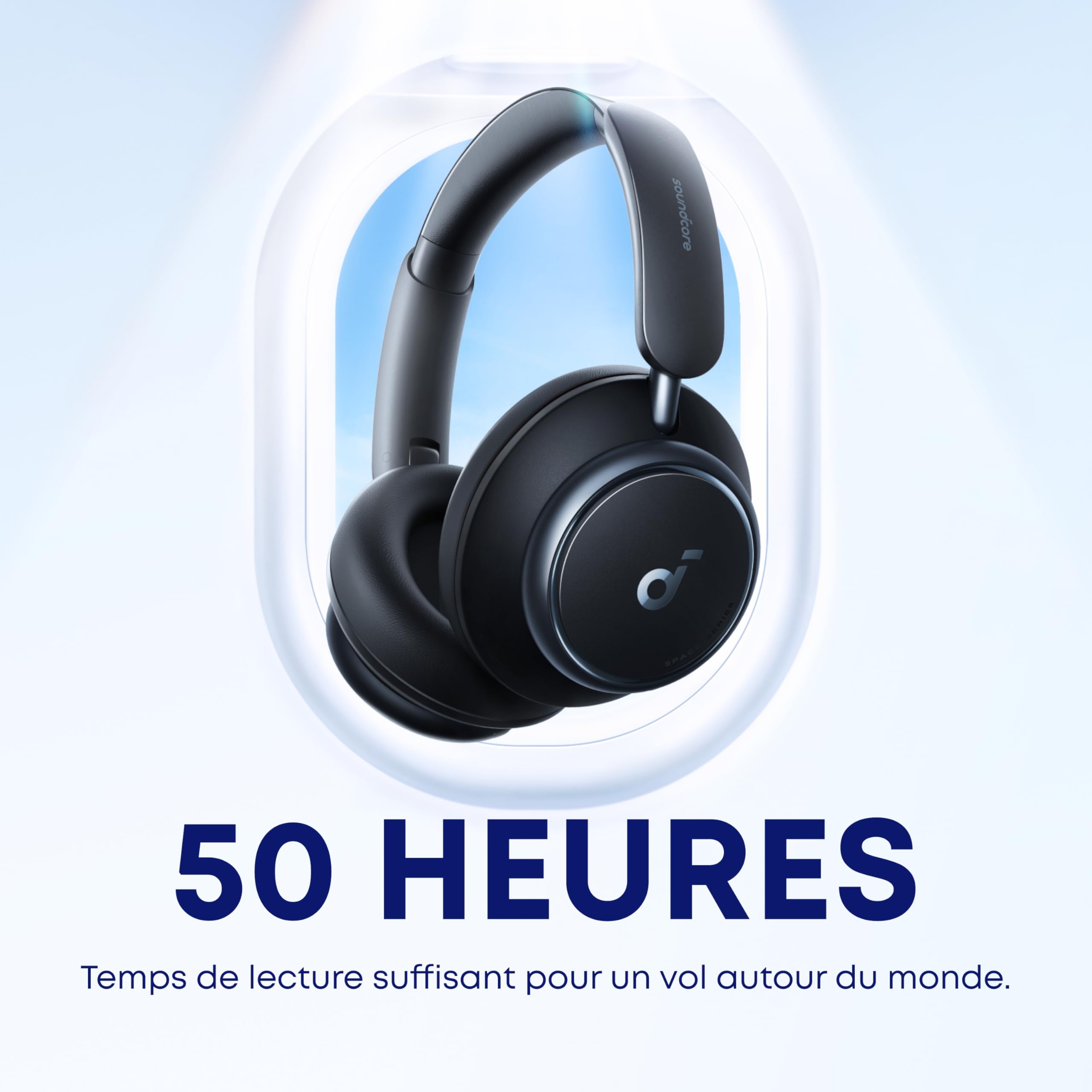 Soundcore by Anker Space Q45, Casque à Réduction Active du Bruit Jusqu’à 98%, 50 Heures d’Autonomie, Audio sans Fil LDAC Hi-Res, Ajustement Confortable, Appels Clairs, Bluetooth 5.3