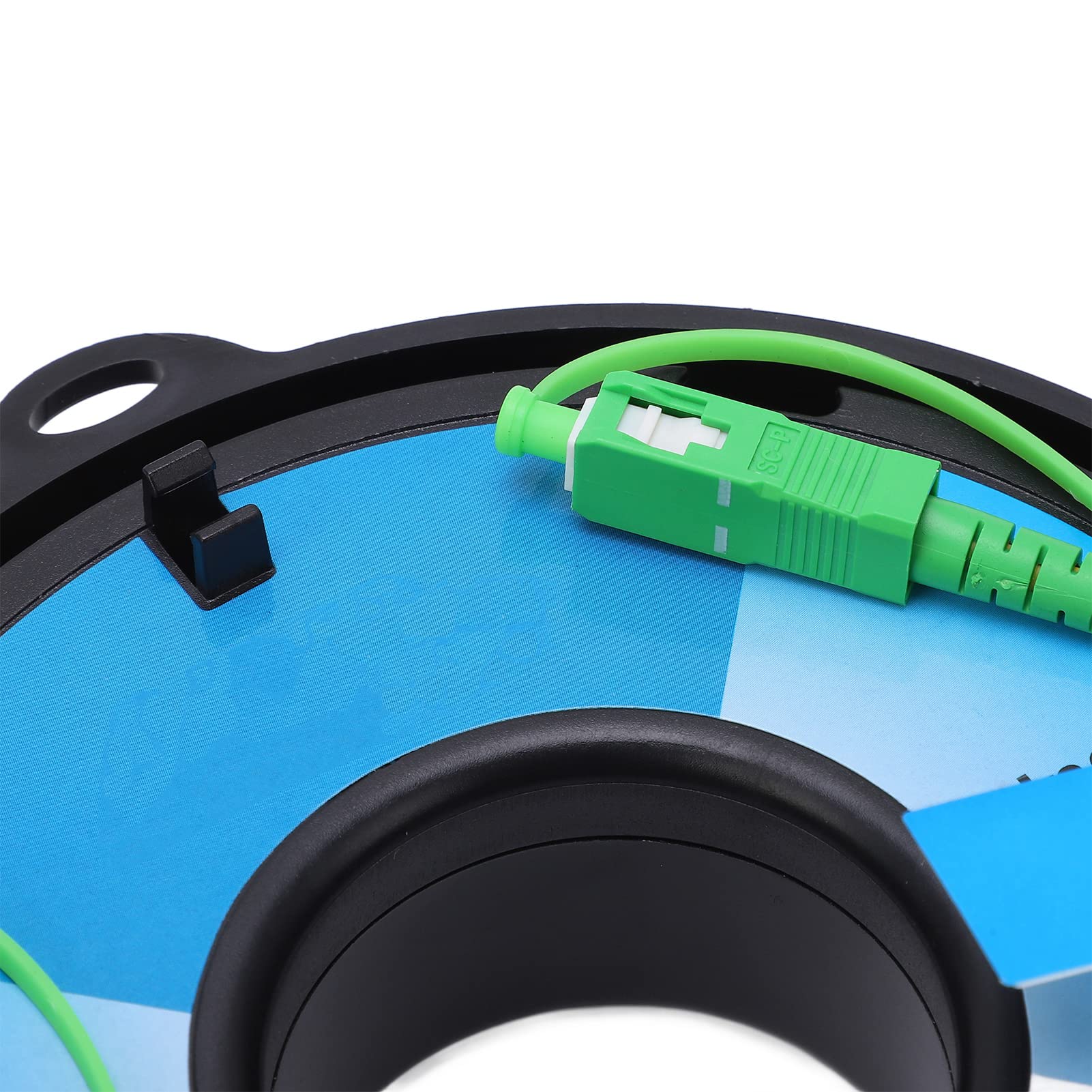 Hyuduo Cable de Extensión de Prueba de Fibra óptica, Cable de Extensión de Prueba de Fibra Monomodo ABS 1000 M SC a SC 80 Ns Caja de Carrete de Pulso para Técnicos de Pruebas OTDR