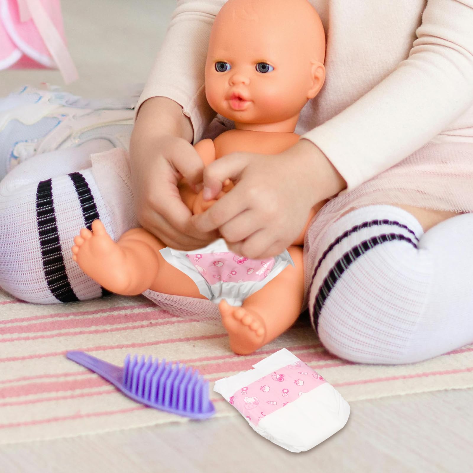 Warmhm 5pcs Baby Doll Nappies : Diapers Accessories Set for 12In Reborn Dolls - Image 3