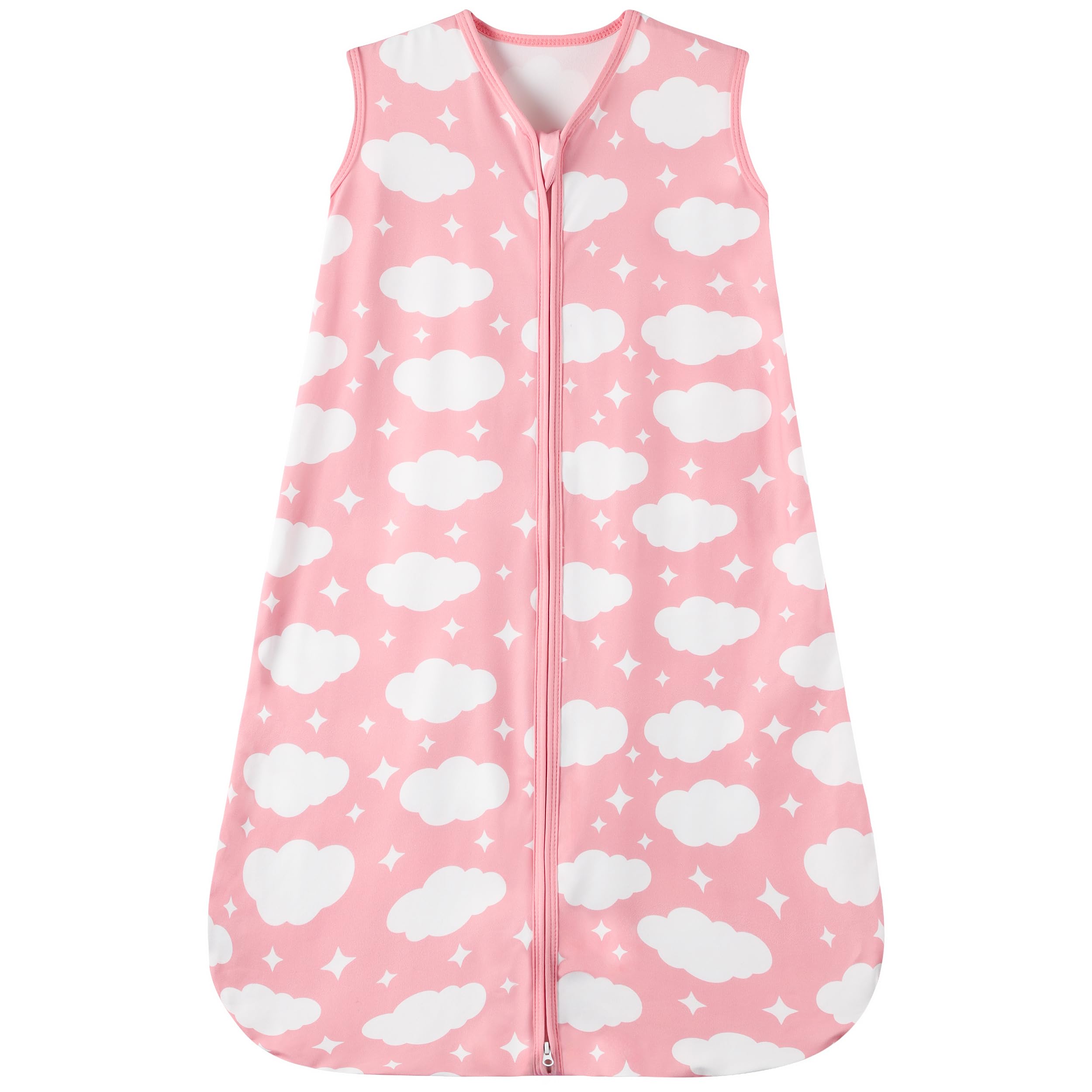 Baby Sleep Sack 6-12 Months Baby Wearable Blanket 100% Rayon Cotton 2-Way Zipper Toddler Sleeping Sack，Comfy Soft Lightweight TOG 0.3（Cloud）