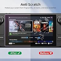 Vista 6 de Paquete de 3 protectores de pantalla con bloqueo de luz azul para Steam Deck/Steam Deck OLED, antirreflejos, antiarañazos, antihuellas