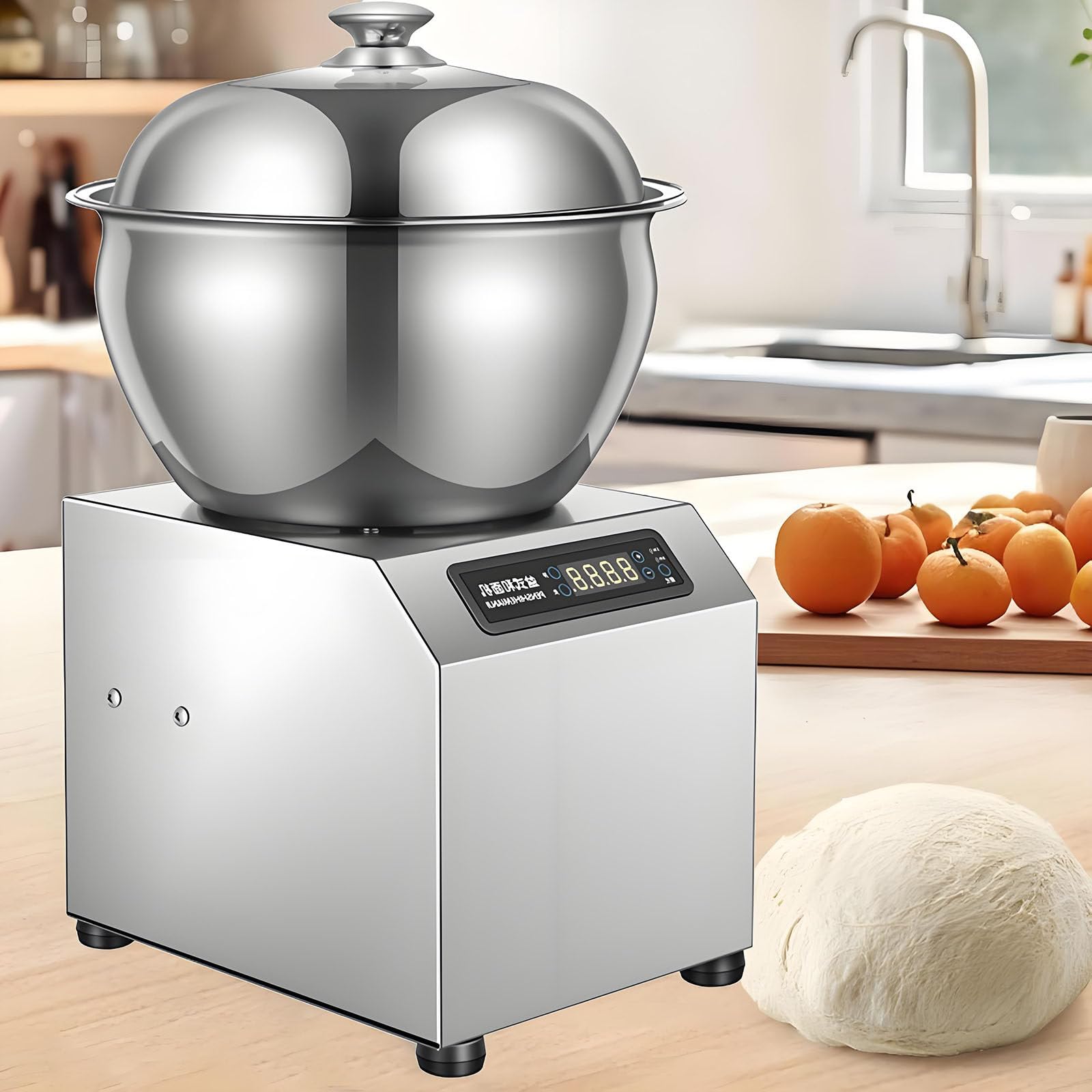Impastatrice Elettrica, Impastatrice Professionale per Farina, Impastatrice a Spirale per Pizza E Pane, con Funzione di Temporizzazione E Riscaldamento 5kg