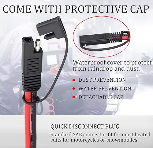 Miniatura 6 de HCFeng Cable SAE a XT60 de 12 AWG XT60 hembra a SAE, adaptador de marcha atrás de polaridad SAE, compatible con panel solar, RV, generador solar