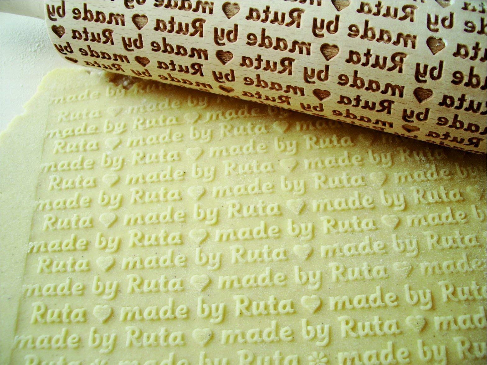 CUSTOM PERSONALIZED EMBOSSING ROLLING PIN WOODEN LAZER ENGRAVED for EMBOSSED COOKIES CUSTOM ENGRAVED LOGO UNIQUE GIFT
