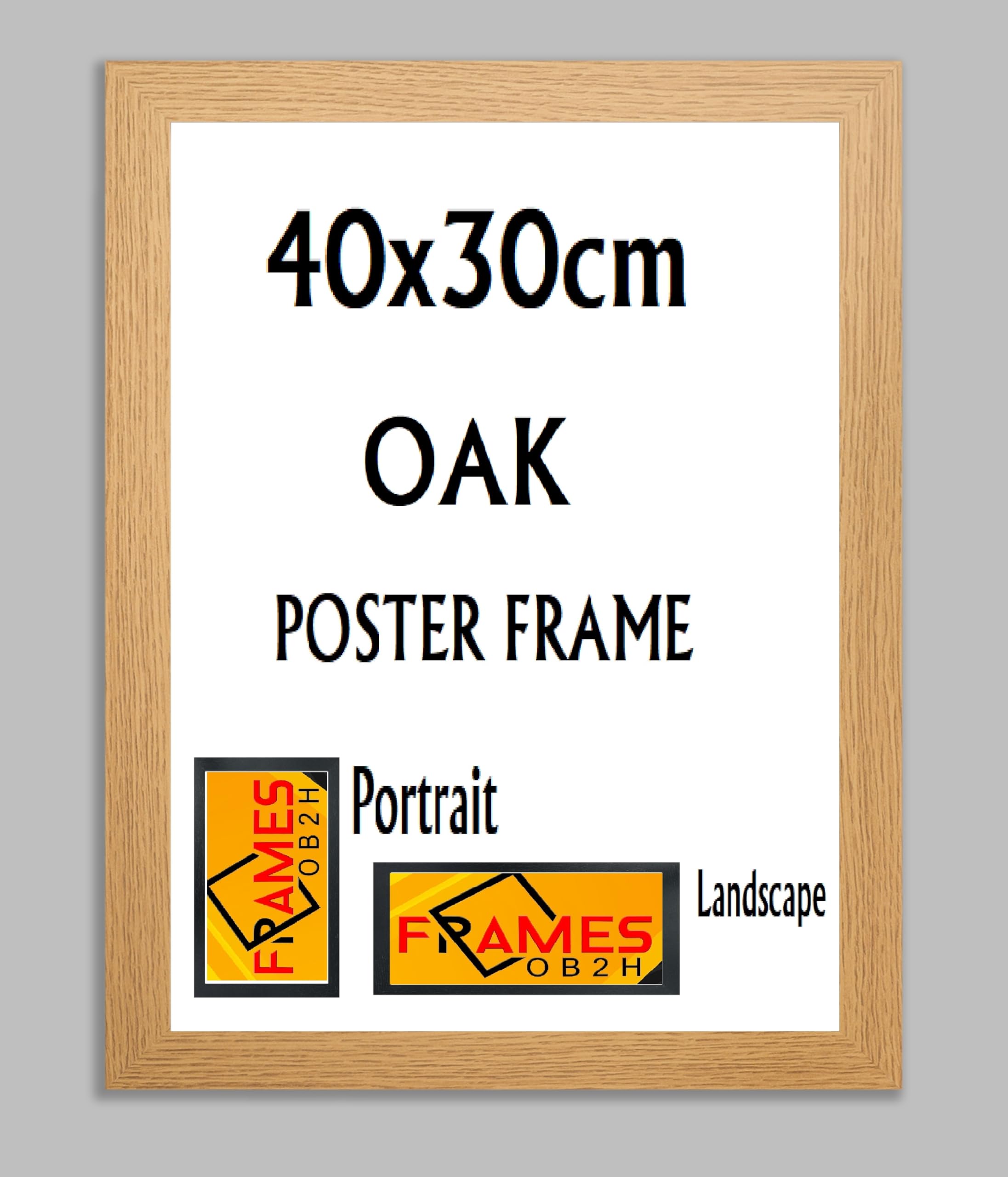 Black,Oak, Photo,Picture,Poster Frames, Portrait and Landscape Shatterproof Acrylic Glass Wall Hanging Frames (Oak, 40x30cm)