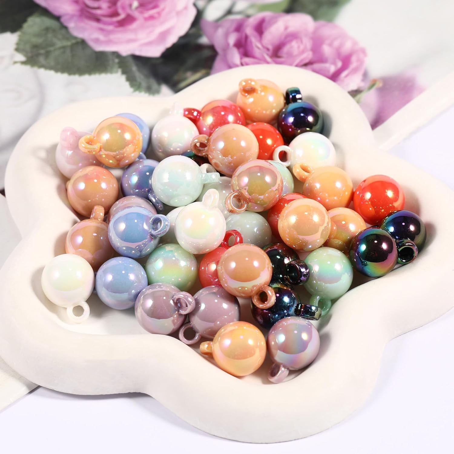 20Pcs Acrylic Pendants Beads 16 * 21mm Christmas Beads AB Solid Color UV Color can DIY Accessories Bunch of Grapes Earrings Necklaces Pendants Jewelry Making Keychain - Image 8