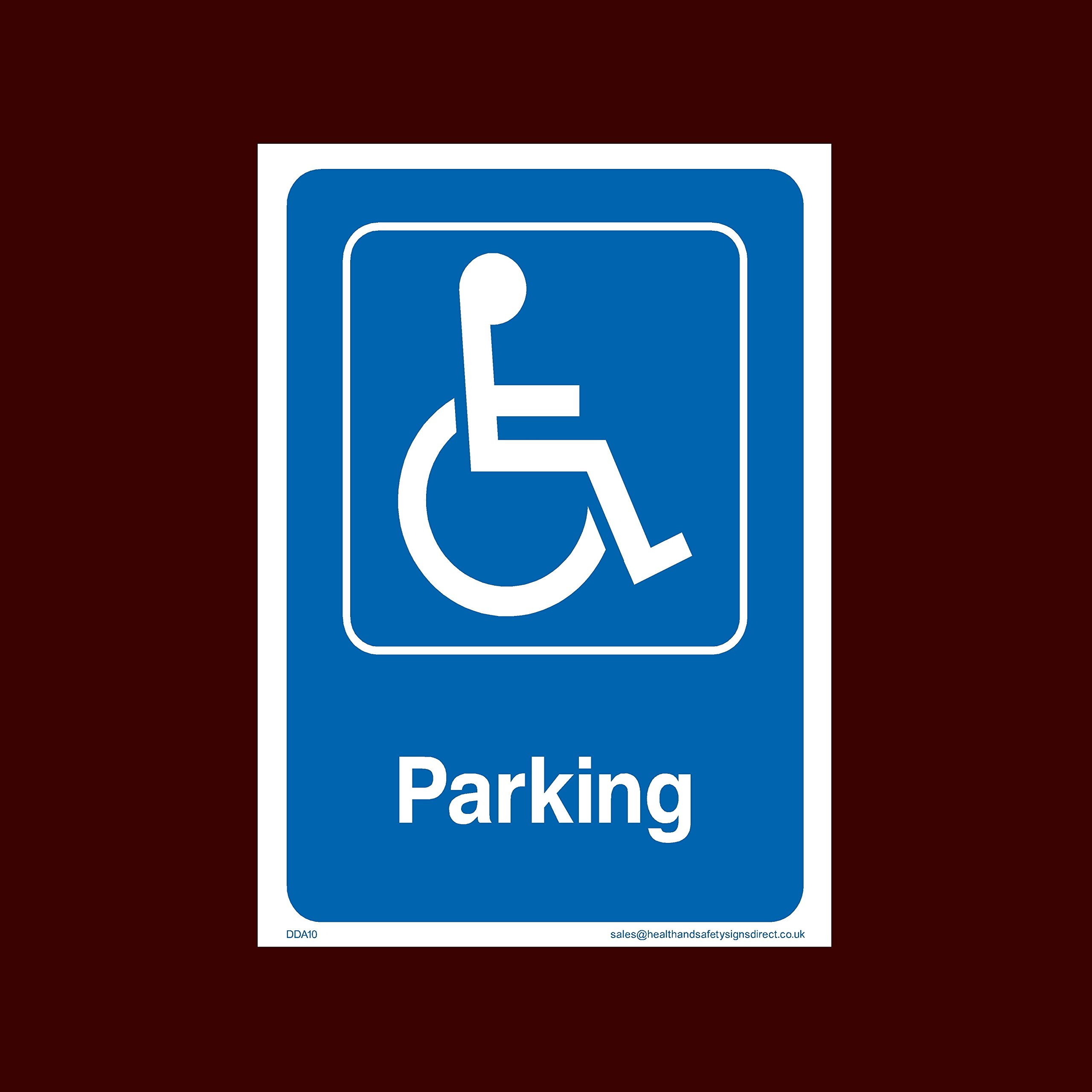 Disabled Parking Sticker/Self Adhesive Sign - Fire, Disabled, Wheelchair, Ramp, Parking, Emergency - (DDA10)