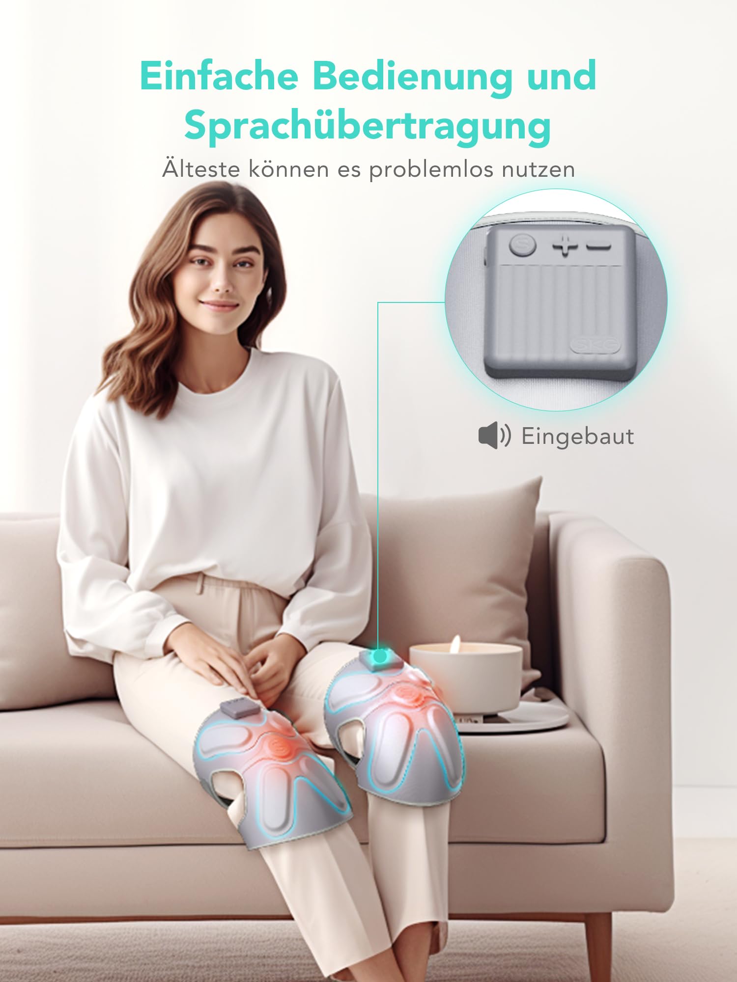 SKG Kniemassagegerät mit Wärme & Vibration, Tragbar, W3 Pro | Kniemassagegerät zur Gelenkschmerzlinderung, mit Knie-Protektoren, Geeignet für Männer und Frauen, Geschenkidee