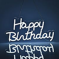Vista 1 de Letrero de neón de feliz cumpleaños para decoración de pared, con interruptor regulable, letreros de luz de neón reutilizables para toda