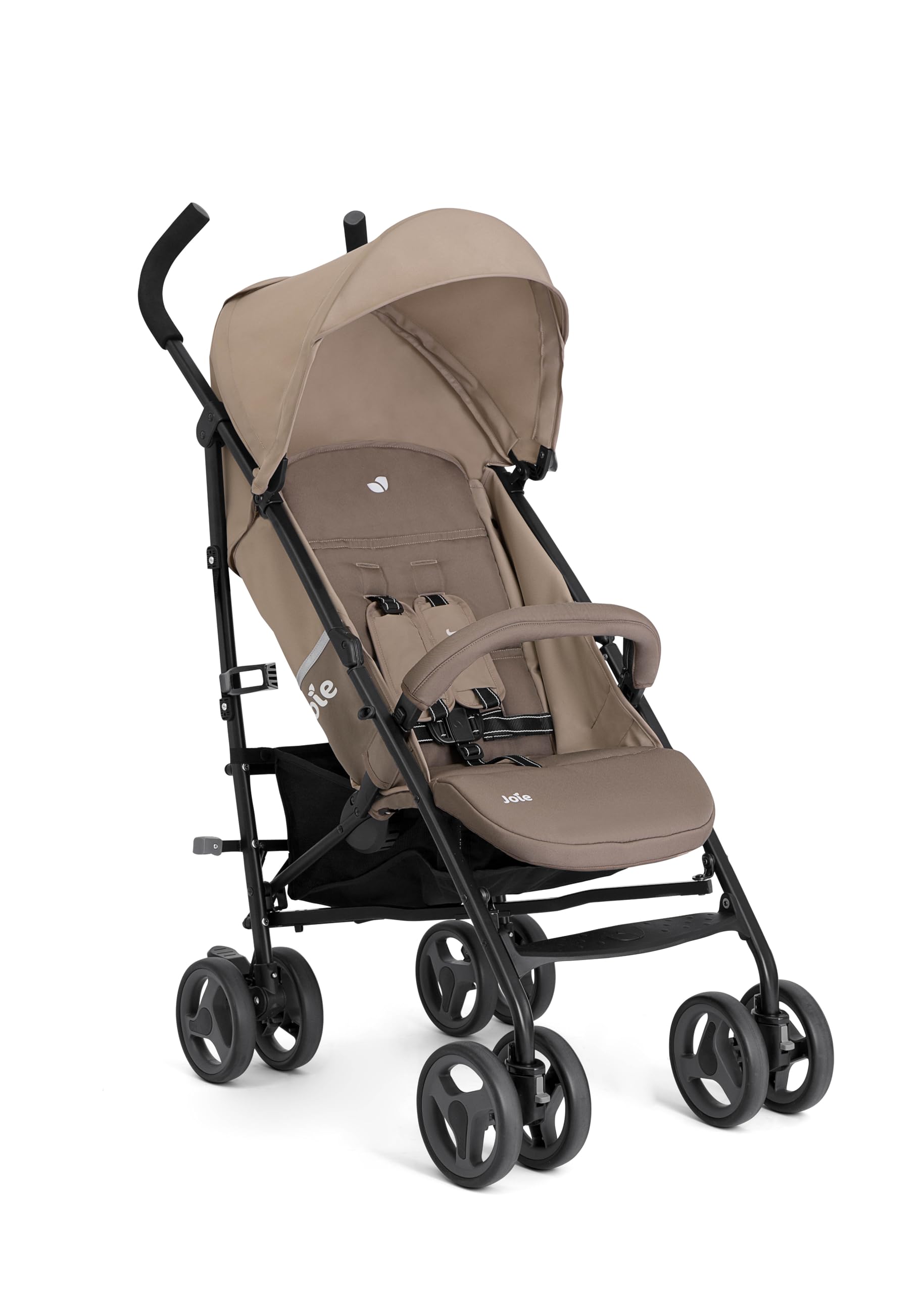 Joie Nitro LX Schirmbuggy – ultraleichter Kompakt-Buggy ab Geburt bis 15 kg, flach verstellbare Rückenlehne, Allrad-Federung & UPF50+ Sonnenverdeck –Toffee