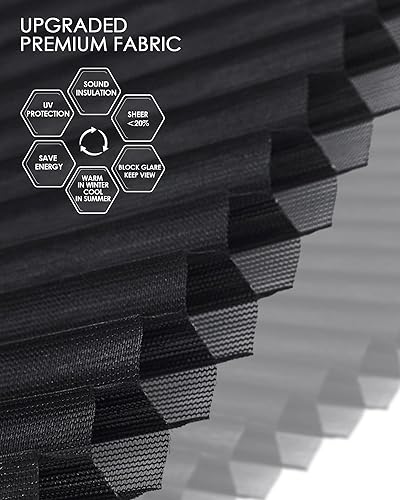 Miniatura 71 de Yoolax Persianas celulares motorizadas compatibles con Alexa, persianas motorizadas opacas inteligentes de panal para ventanas, persianas Textura