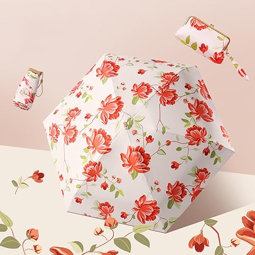 Miniatura 9 de Pequeño paraguas plegable con diseño compacto perfecto para viajes al aire libre, protección UV, sombrillas de sol y lluvia