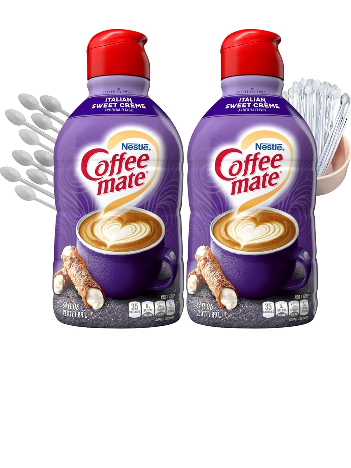 Italian Sweet Cream Coffer Creamer Bundle. Two (2) 64oz