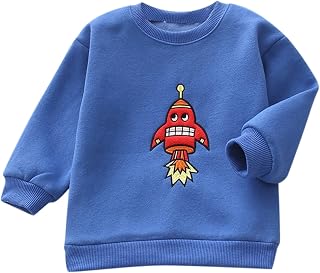 Boys Clothes Size 12 Kids Childr Toddler Boys Girls Cute Cartoon Embroidery Long Sleeve Thick Pullover Sweatshirt Blouse Tops Clothes Outfits Punished Hoodie (A, 4-5 Years)