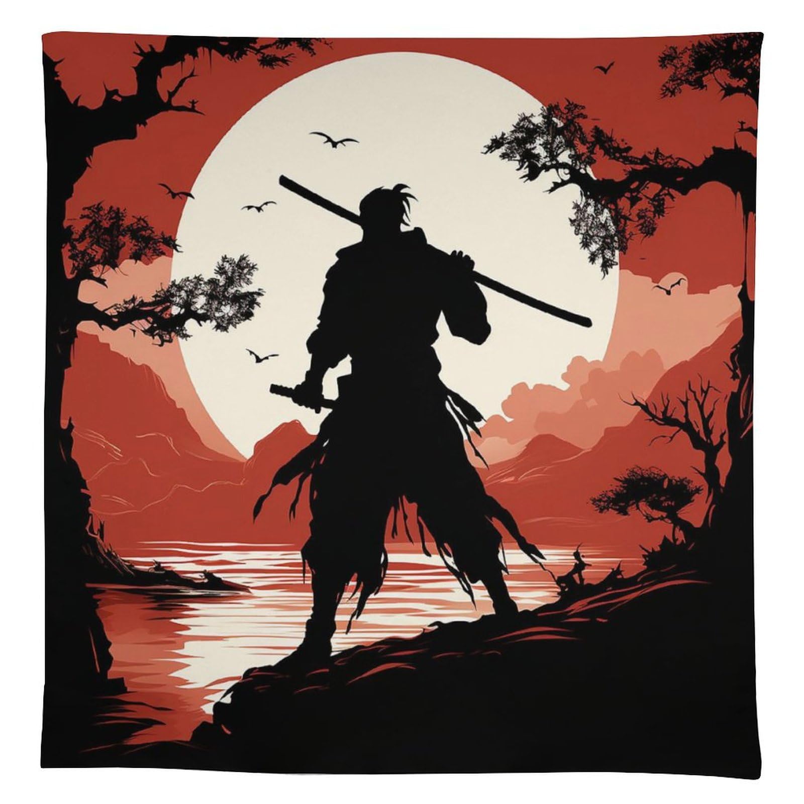 Nappe rectangulaire table de samouraï lin rustique anti-tache 140x140