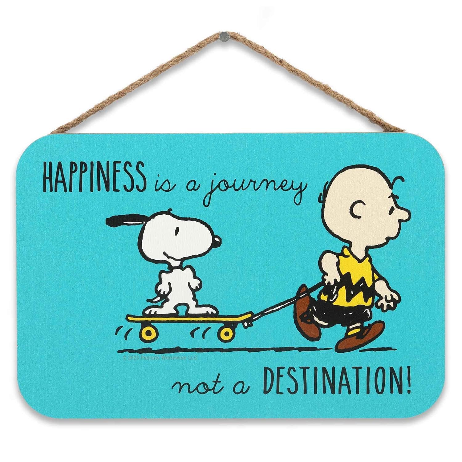 Mandala Soul Peanuts Charlie Brown and Snoopy Happiness is a Journey Hanging Wood Wall Decor - Cute Snoopy Sign for Home, Office or Classroom-image-7
