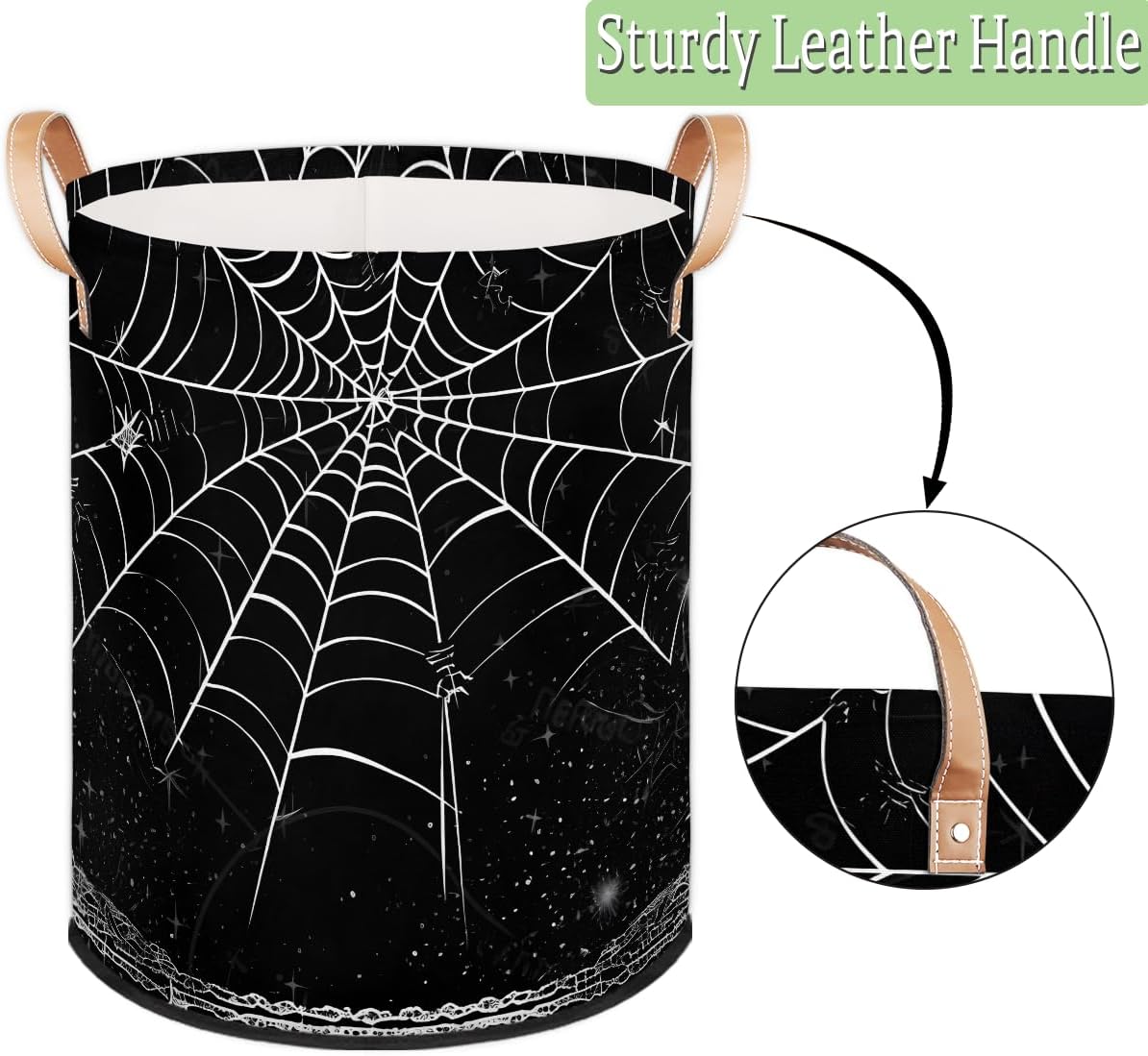 Spiders Web Black Large Laundry Basket Hamper Collapsible Storage Bin for Blankets Kids Toys Dirty Clothes Tall Baby Nursery Hamper for Bathroom Boys Bedroom Halloween Decor Gift Basket