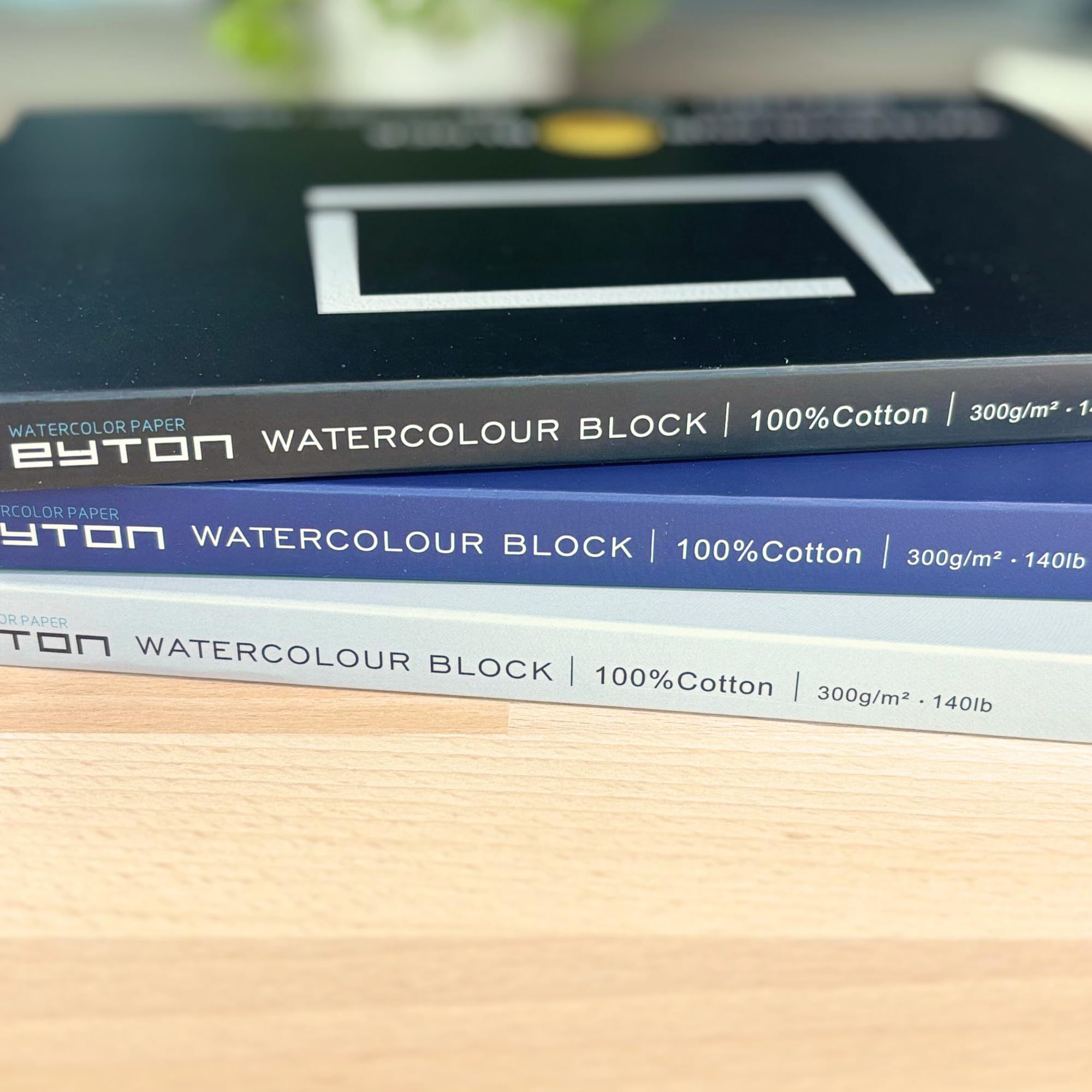 Bloc Aquarelle Leyton 100% Coton 300g/m² - Format A5, 20 Feuilles Grain Fin Pressé à Froid, Sans Acide, Qualité Artiste