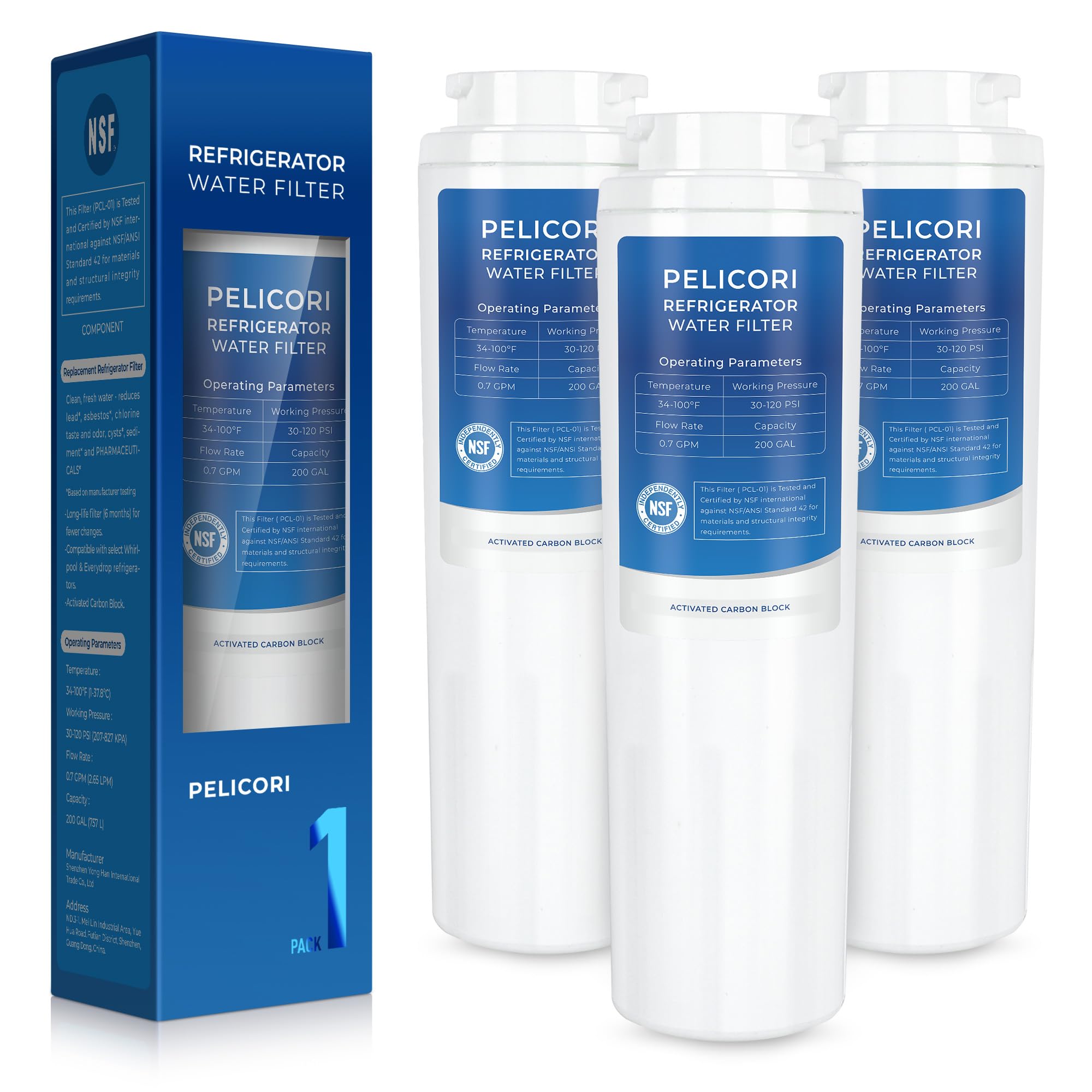 WHR4RXD1 Water Filter Compatible with Everydrop Filter 4 Whirlpool WRF535SWHV WRX735SDHB WRF535SWHZ WRF555SDFZ WRF555SDHV WRX735SDBM WRX735SDHZ 3 Pack