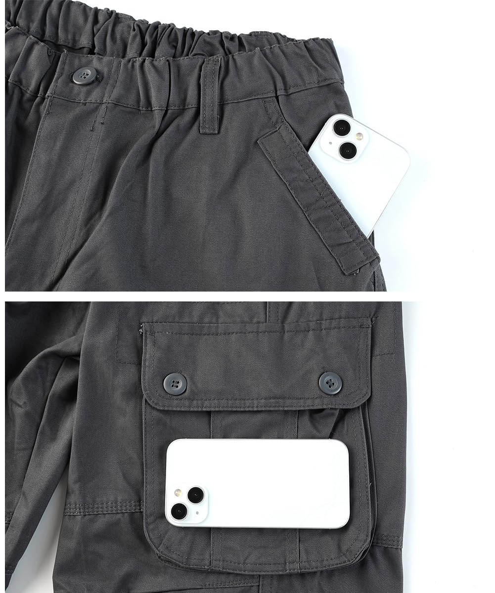 Uomo Pantalone Cargo Elastico Pantaloni da Lavoro Trekking Multi Tasca Cargo Estivi Tattici Pantaloni Sport all'aperto Senza Cintura