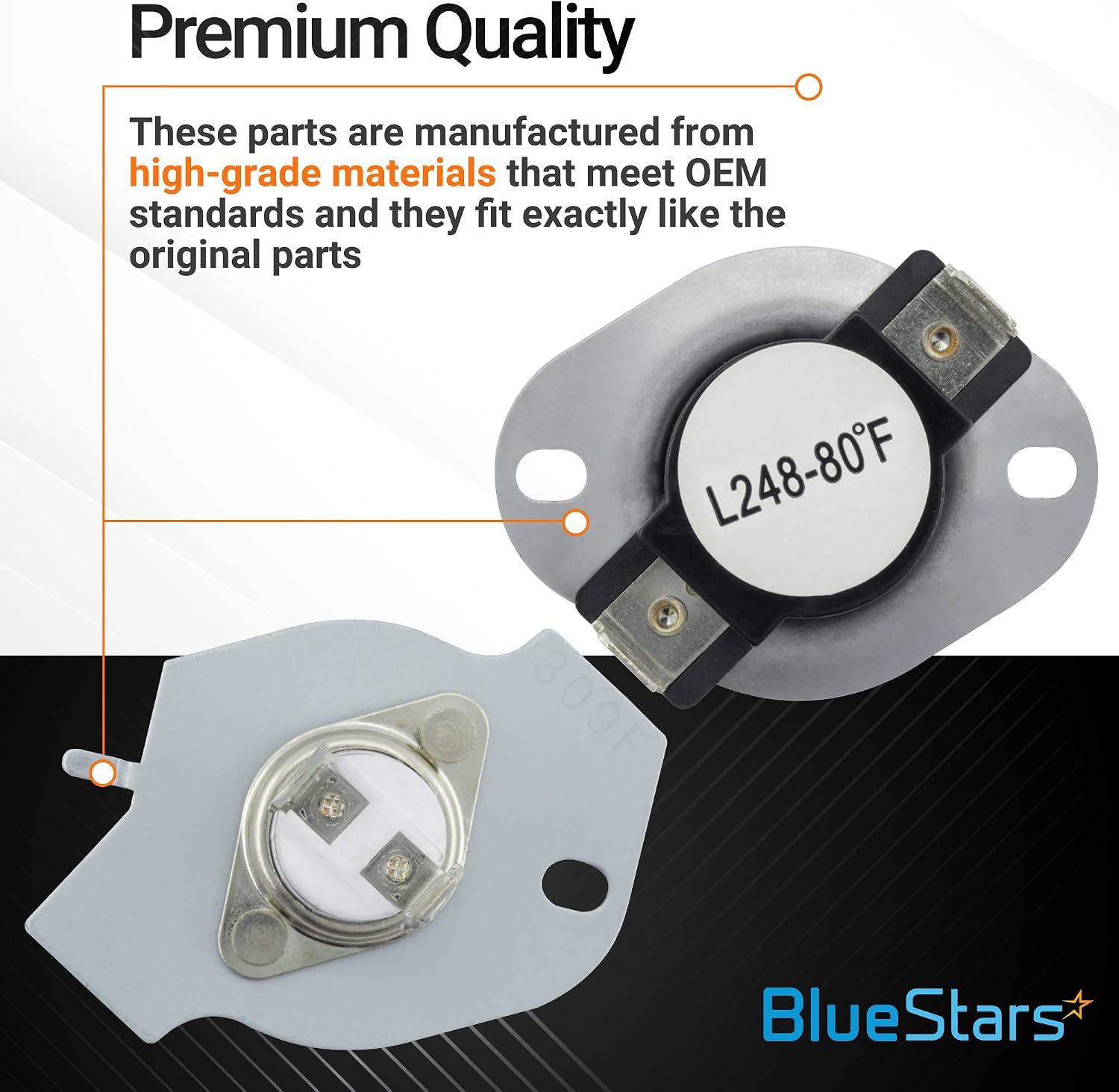279769 Dryer Thermal Cut-Off Kit Replacement Part by BlueStars - Easy to Install - Exact Fit for Whirpool & Kenmore Dryers - Replaces 3389946 3398671 3977394 695563 AP3094224 3390291
