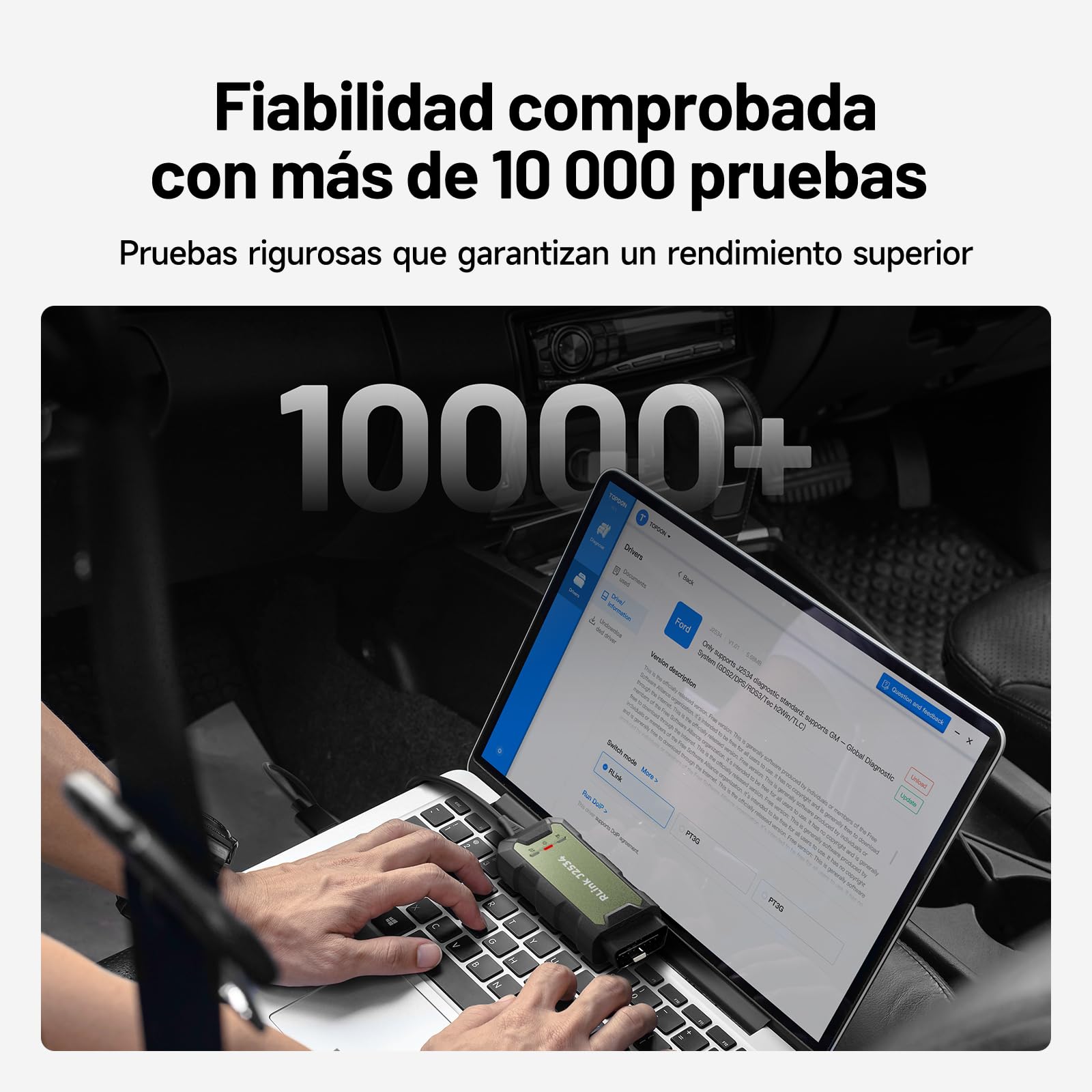 TOPDON RLink J2534 - Programador de Paso, Herramienta de reprogramación y diagnóstico OEM, J2534 VCI Mejorado, soporta J2534/D-PDU/CAN-FD/DoIP, Compatible con más de 13 Marcas de vehículos