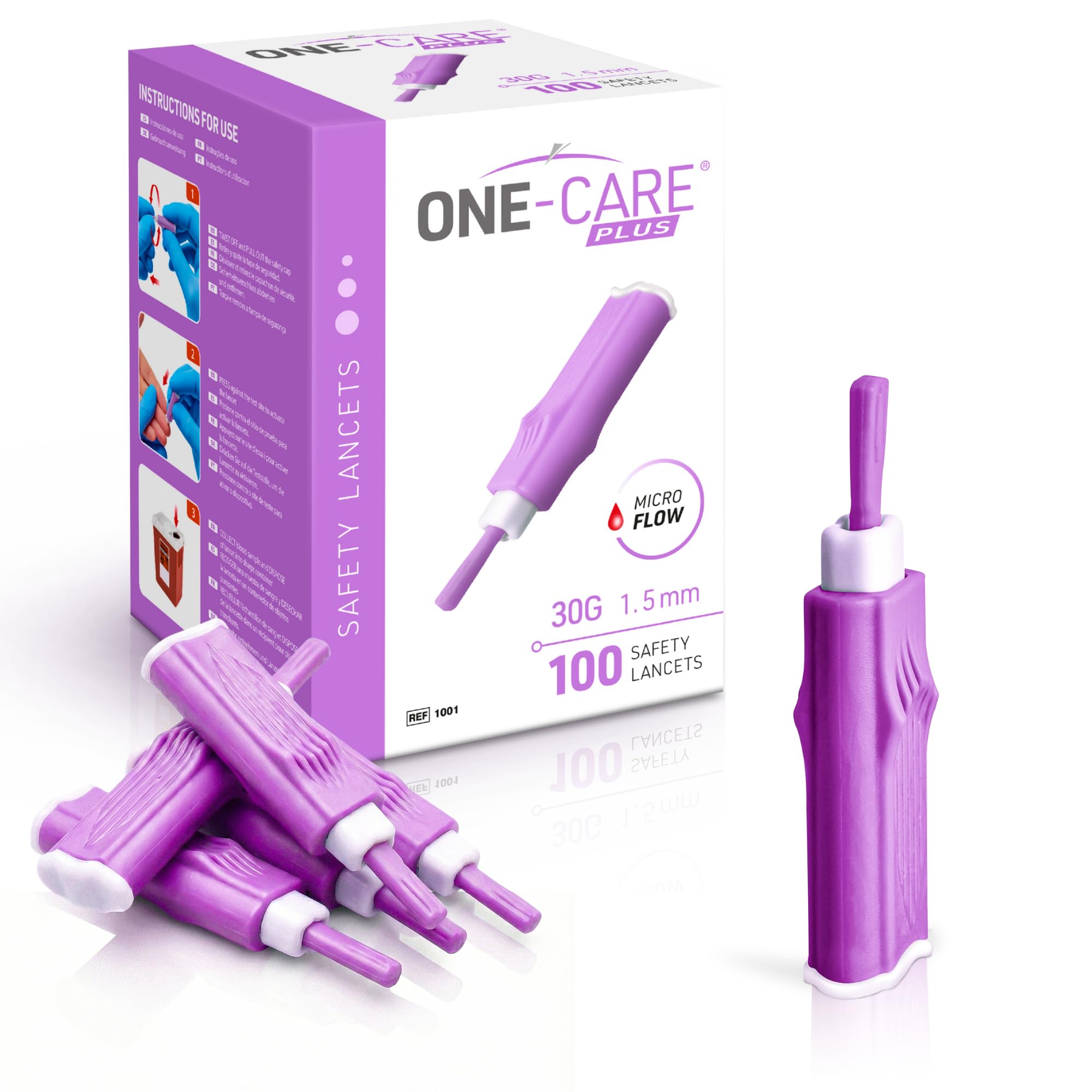 ONE-CARE Safety Lancets - 100 Count -1