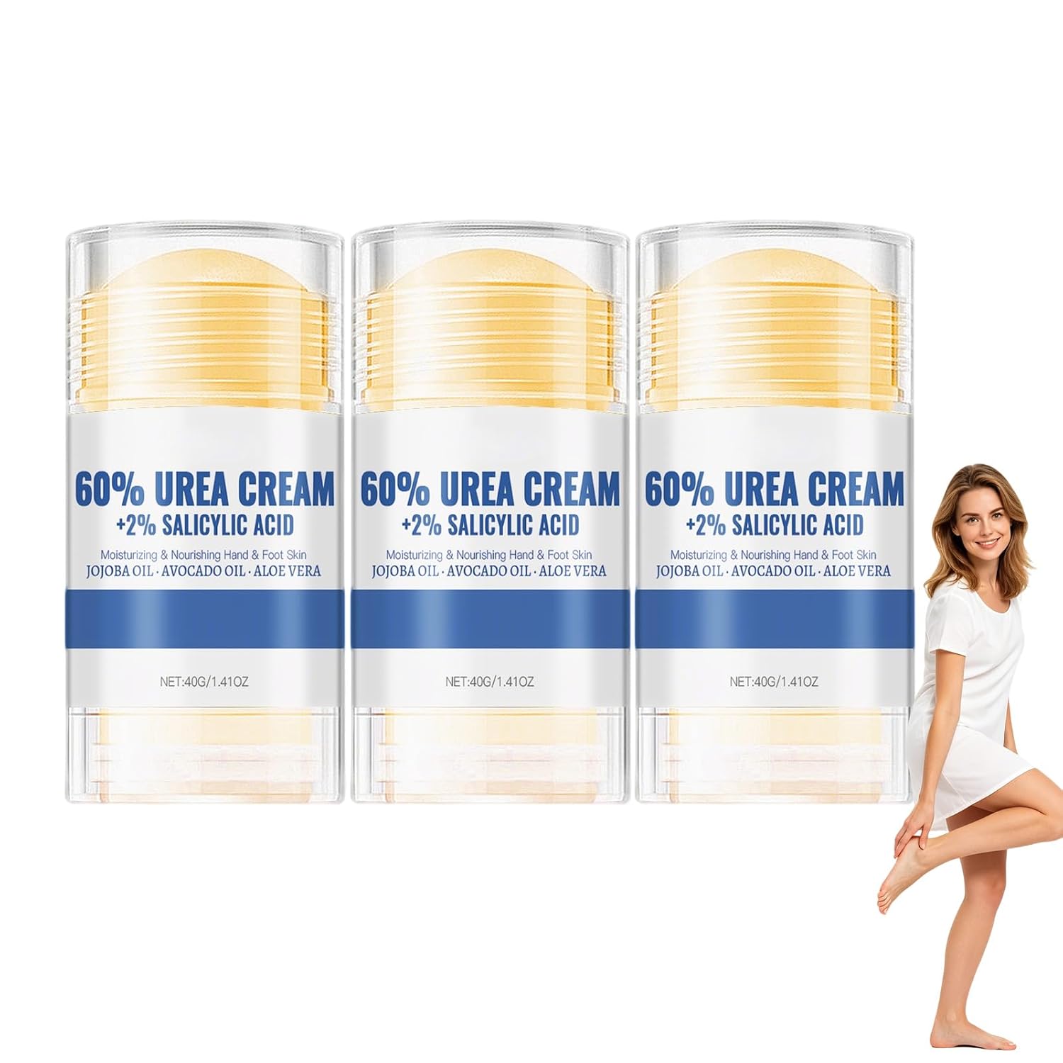 60% Urea Foot Cream for Dry Feet, Moisturising Heel Care (3pcs)