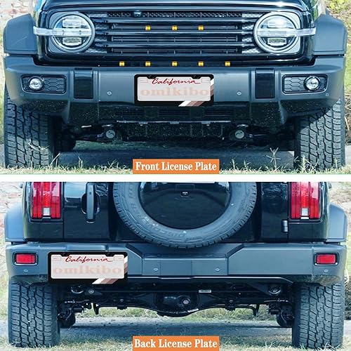 Miniatura 5 de Marco de matrícula de aluminio tricolor de 3 colores compatible con vehículos Toyota, camión, remolque, SUV (blanco marrón-001)