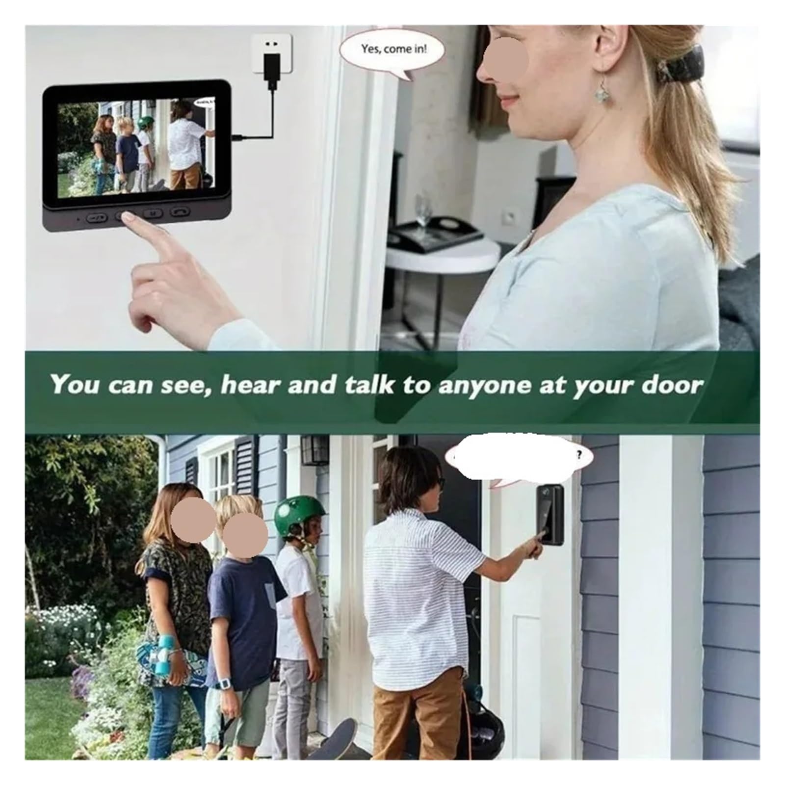 Caméra de Sonnette vidéo sans Fil 1080P for la sécurité à Domicile