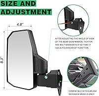 Vista 5 de Defender Side Mirrors,The Spring Back Feature Allows Easy Reset After Fold,2024 New UTV Mirrors Compatible with Can Am Defender HD10 HD9 HD8 HD7