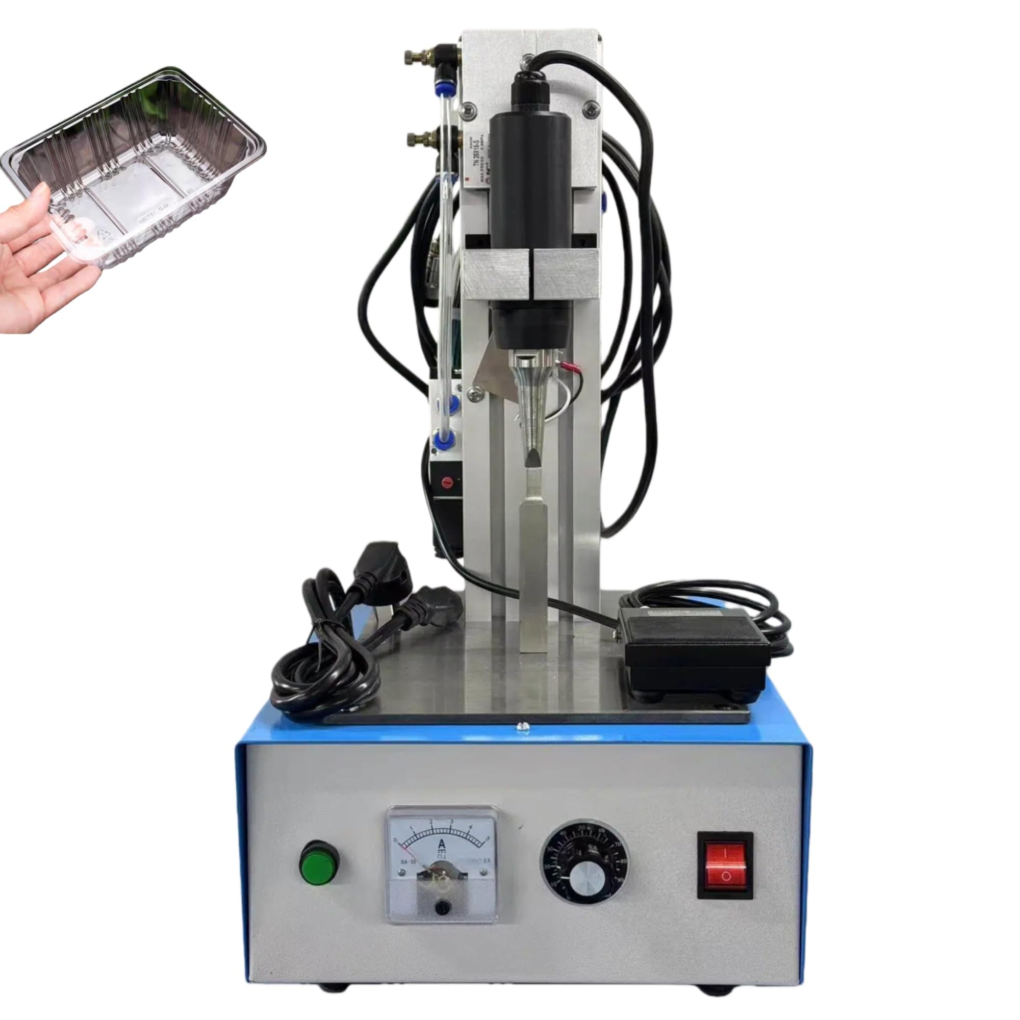 Saldatrice a punti ad ultrasuoni 1500 W - Saldatrice in plastica aggiornata con pedale elettronico per tessuti non tessuti e nylon