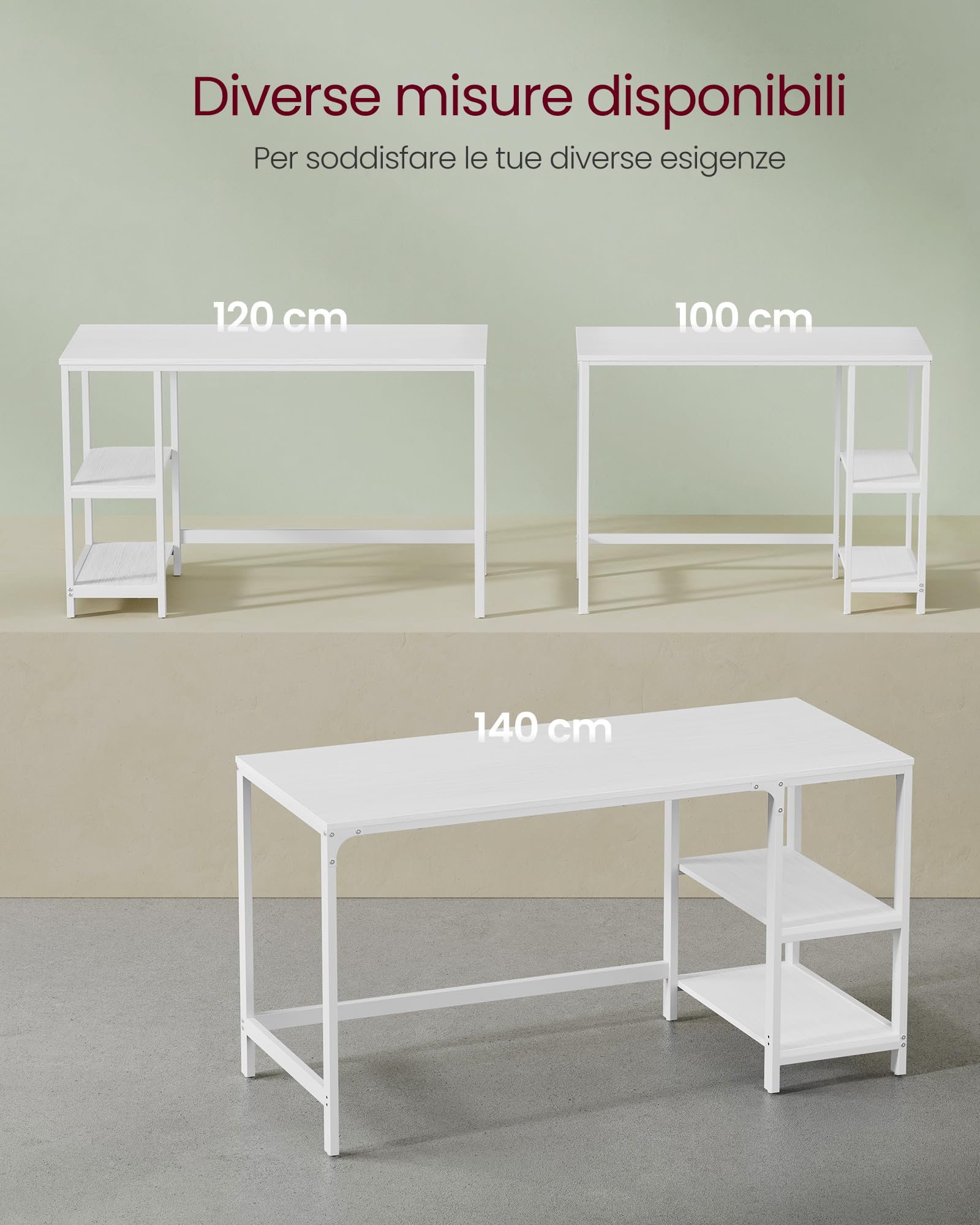 Scrivania Ufficio Stile Industriale VASAGLE - 140x60cm Con 2 Cassetti E Ripiano - Foto 5
