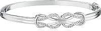 Amazon Essentials Sterling Silver Diamond Double Knot Infinity Bangle Bracelet - 0.25 cttw J Color I3 Clarity