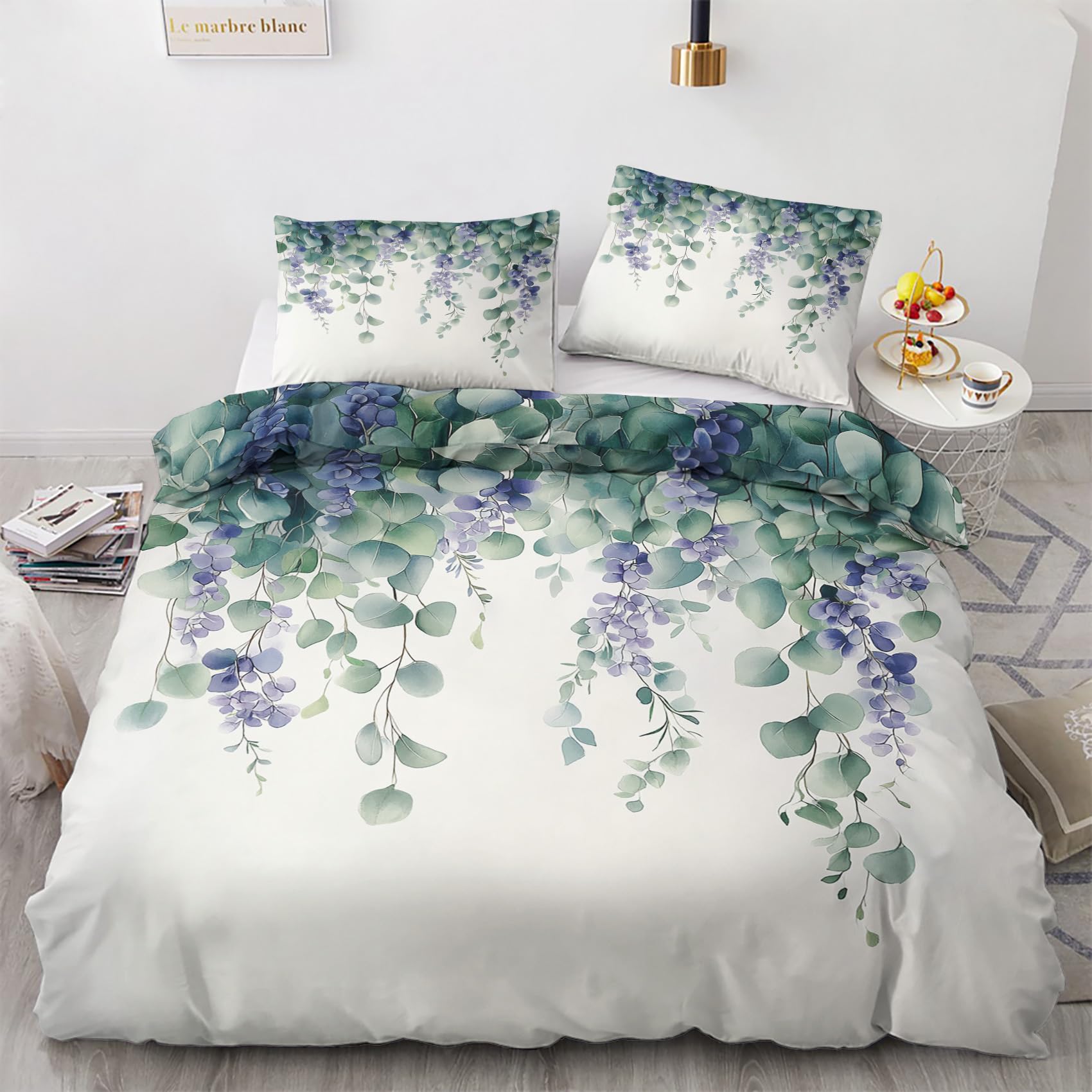 Housse de couette eucalyptus 220x240 zippée pour changer votre linge de lit facilement et sans effort