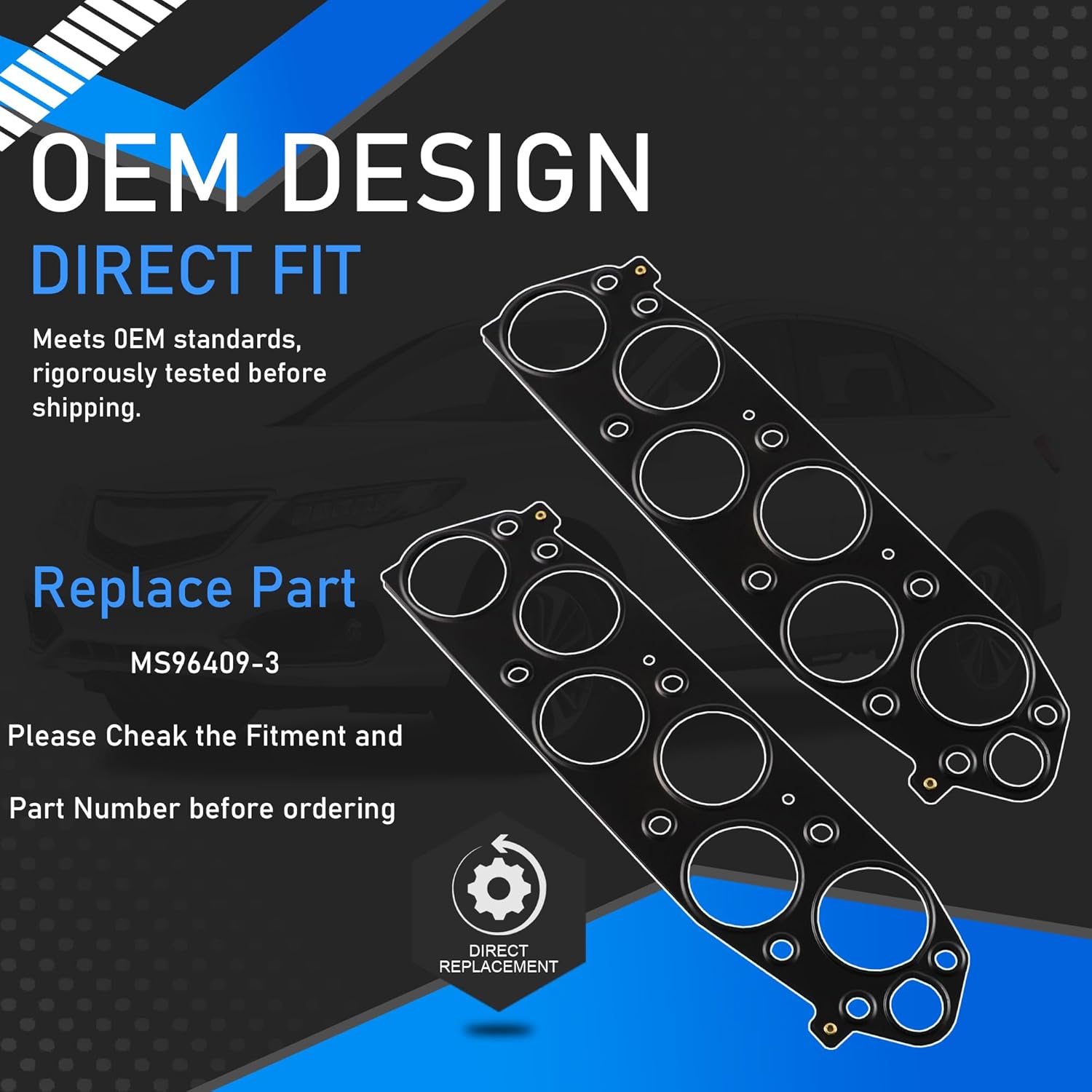 Fuel Injection Plenum Gasket Set Compatible with 2010-2020 Acura ZDX TSX RDX MDX RL TL 2010 2011 Honda Accord Crosstour Replaces MS96409-3