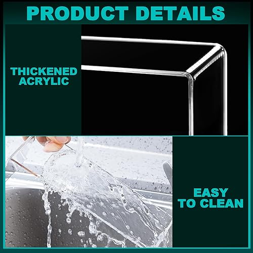 Miniatura 3 de Sintuff 24 piezas de 6 soportes de exhibición de acrílico de 9, 8.7, 8.3 pulgadas, 8.3 pulgadas, 8 pulgadas, estantes acrílicos transparentes de 4