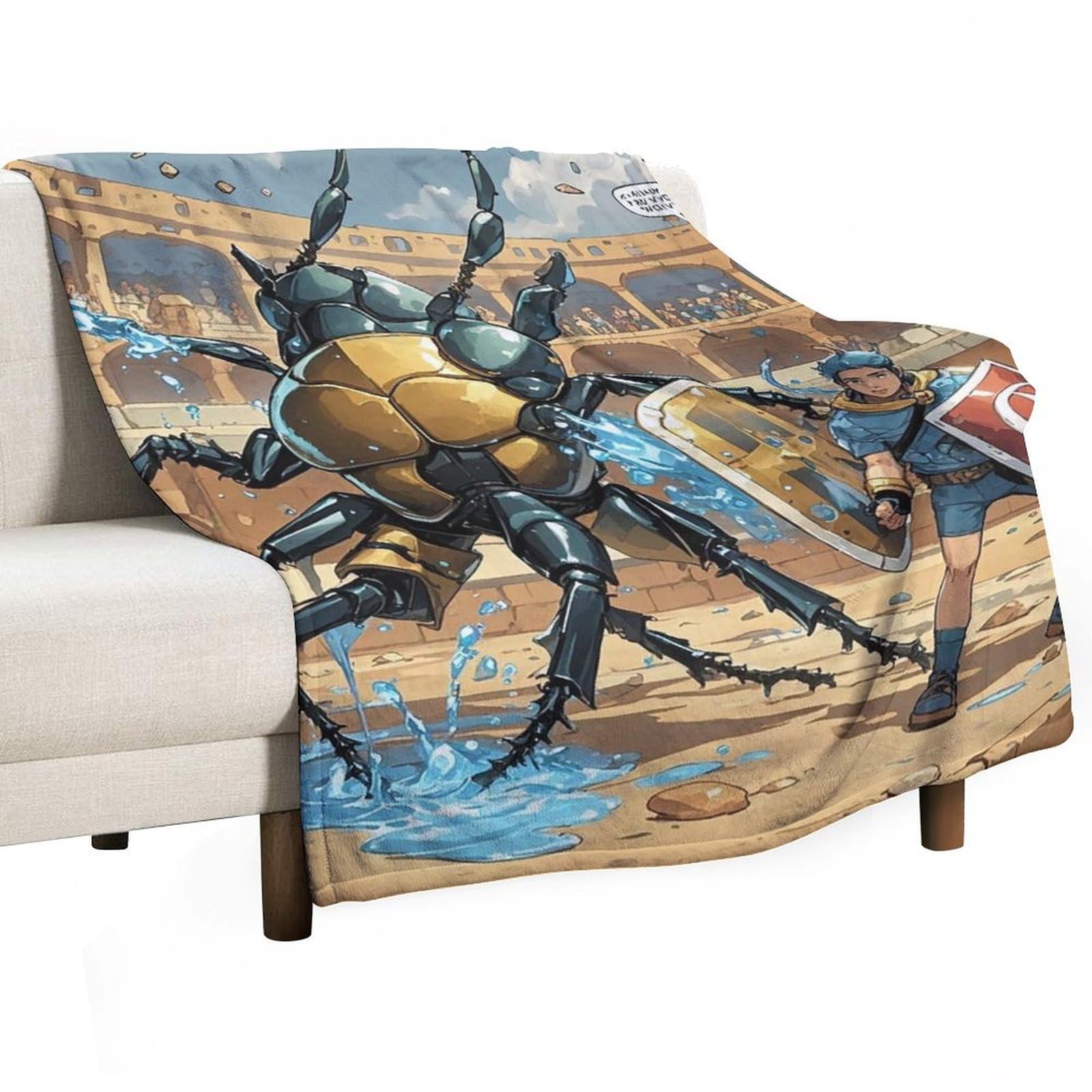 Couverture flanelle soldat 140x178 cm pour canapé et lit